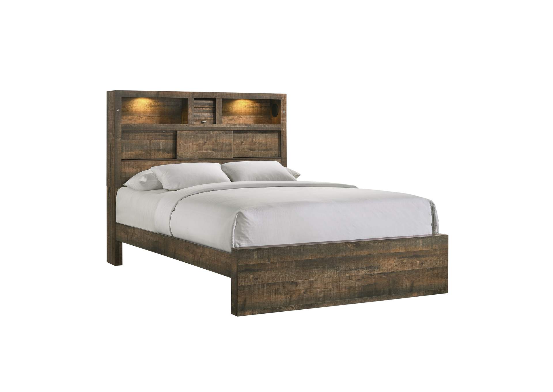 Bailey Full Bookcase Panel 6 Piece Bedroom Set With Bluetooth,Elements