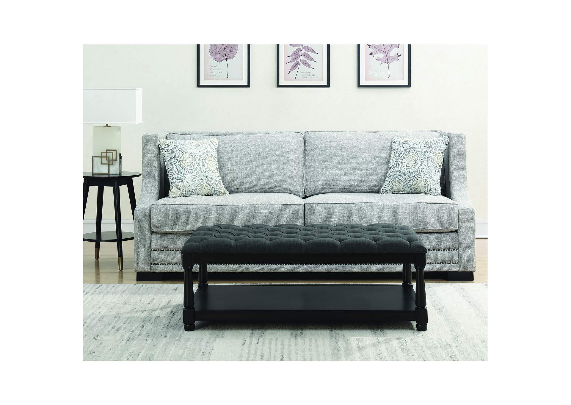 Beaumont Tufted Ottoman Table Kd Version Heirloom Charcoal,Elements