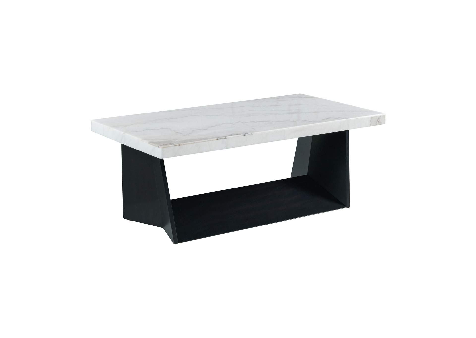 Beckley Coffee Table Complete In White Marble Top,Elements