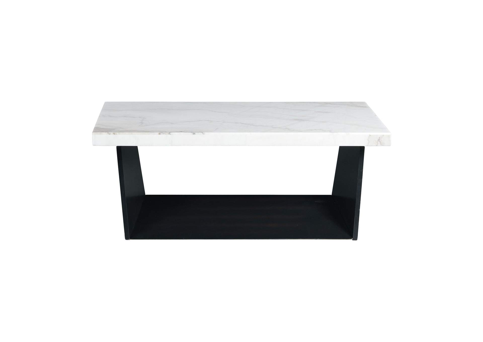 Beckley Coffee Table Complete In White Marble Top,Elements