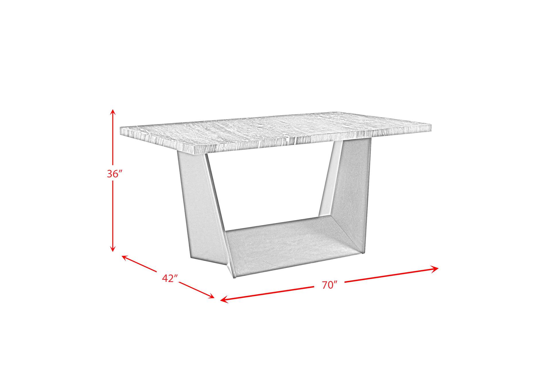 Beckley Counter Table In White Marble Top,Elements