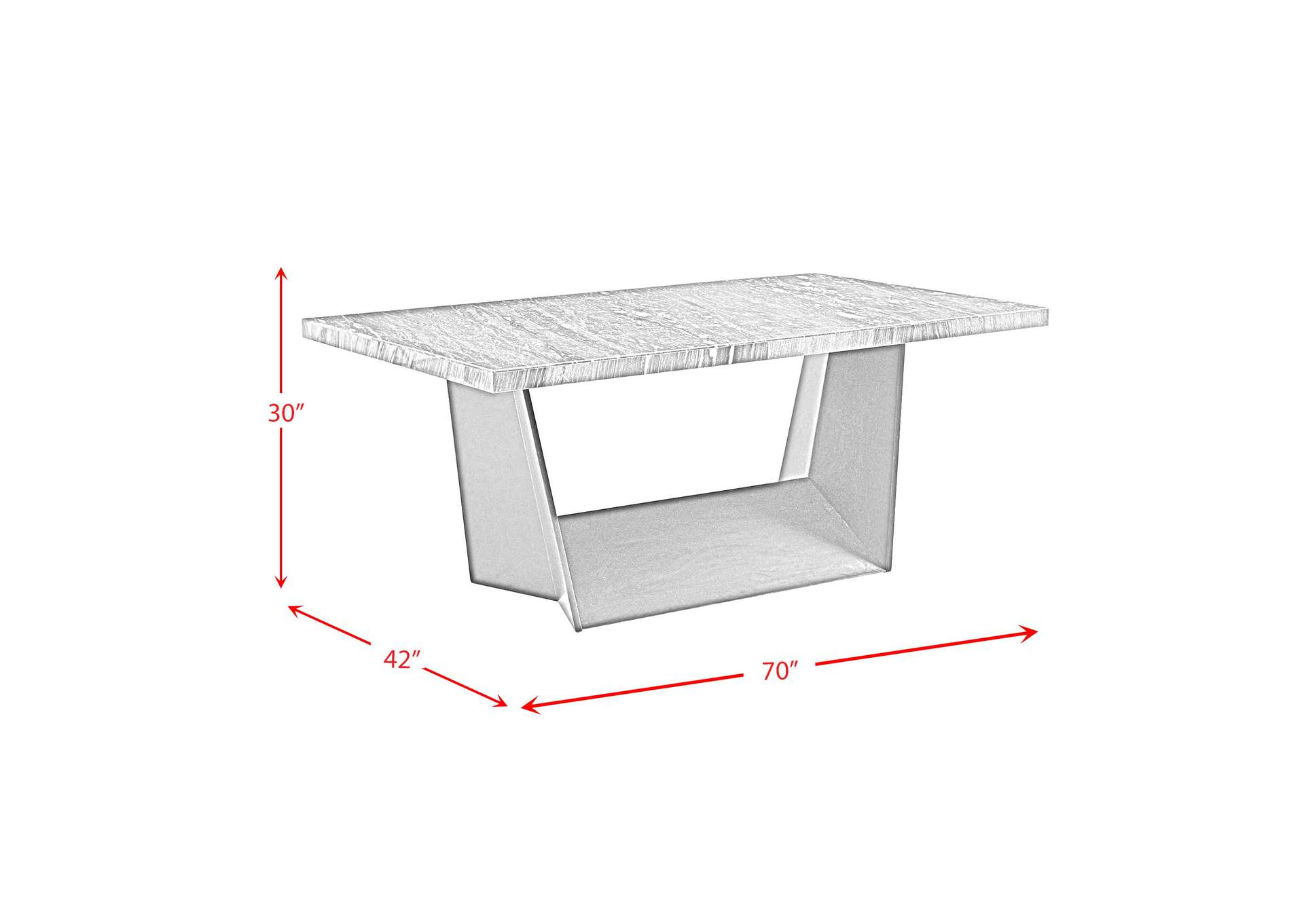 Beckley Dining Table In White Marble Top,Elements