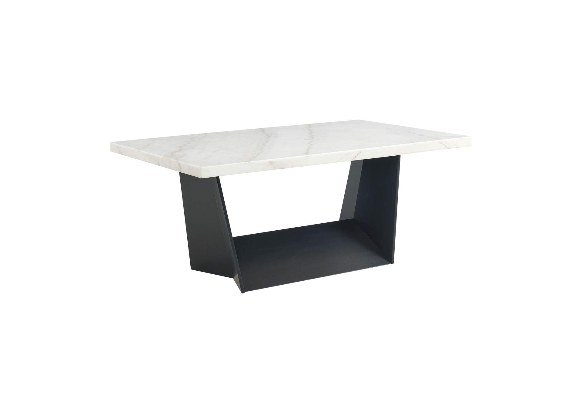 Beckley Dining Table In White Marble Top,Elements