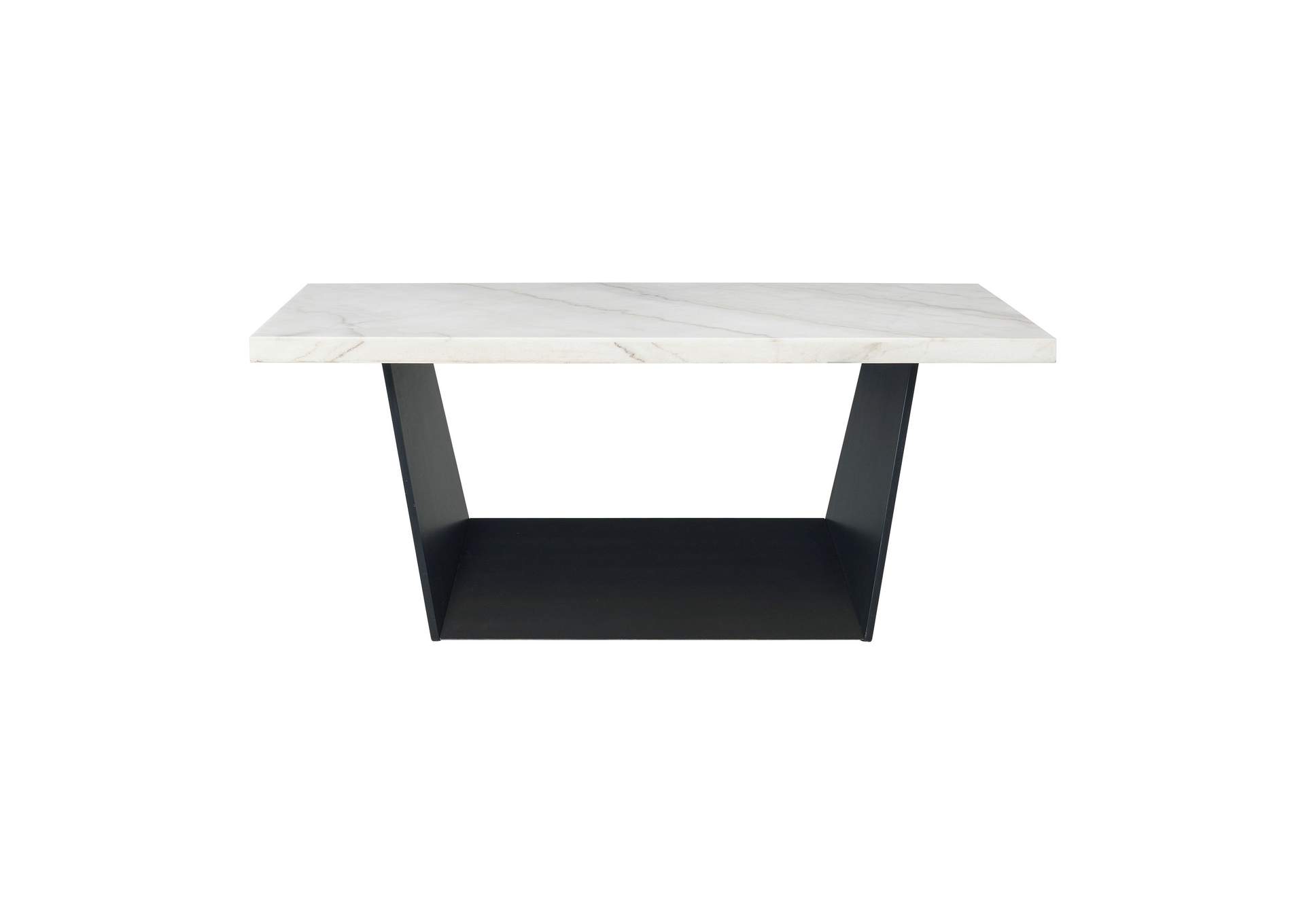 Beckley Dining Table In White Marble Top,Elements