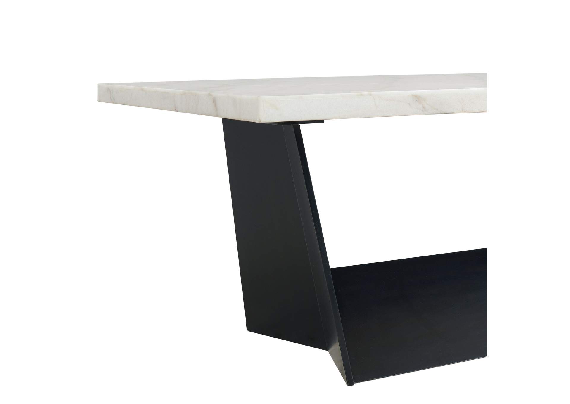 Beckley Dining Table In White Marble Top,Elements