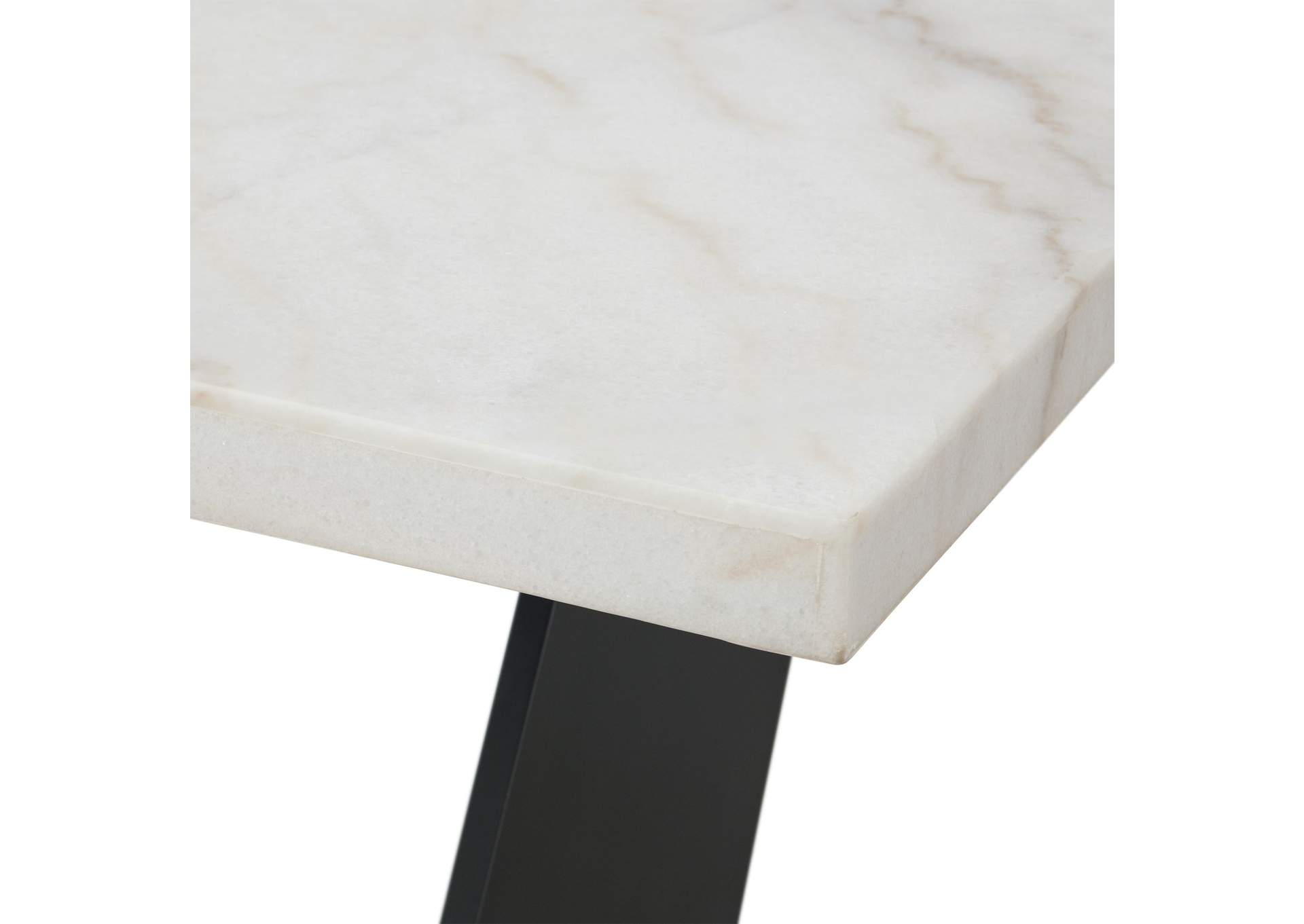 Beckley Dining Table In White Marble Top,Elements