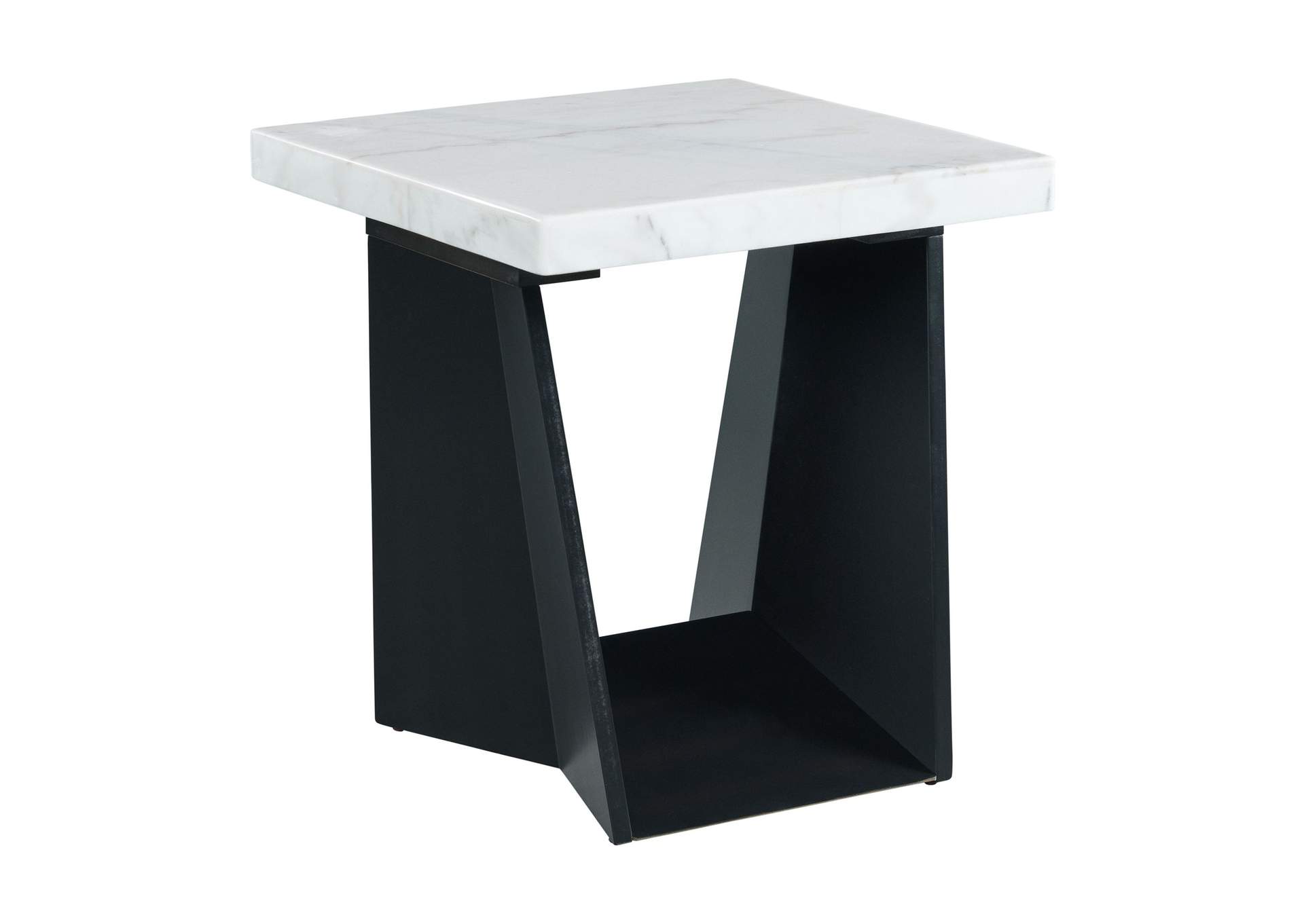 Beckley End Table Complete In White Marble Top,Elements