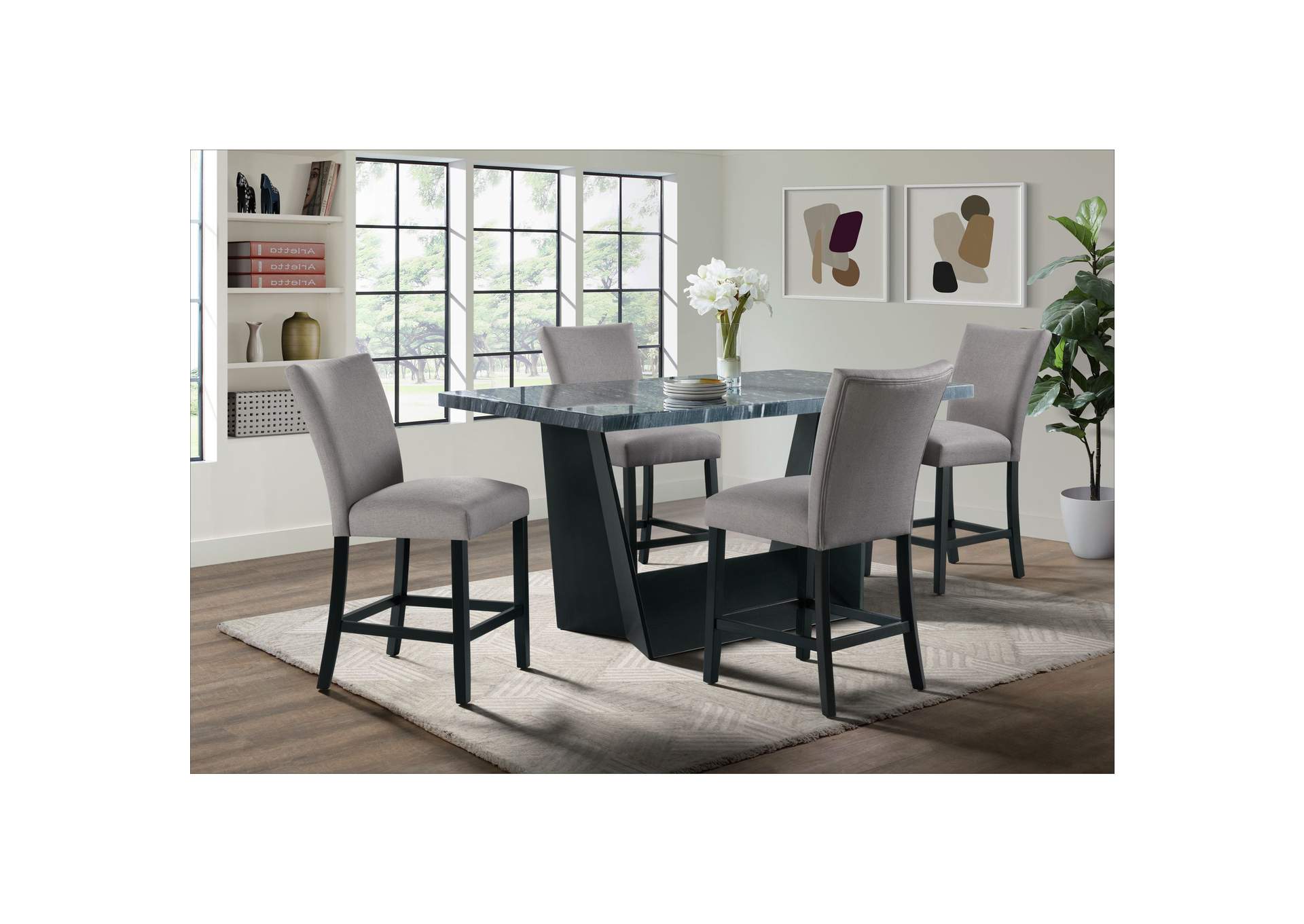 Beckley Counter Side Chair With Dark Grey Linen No Nailhead 2 Per Pack,Elements