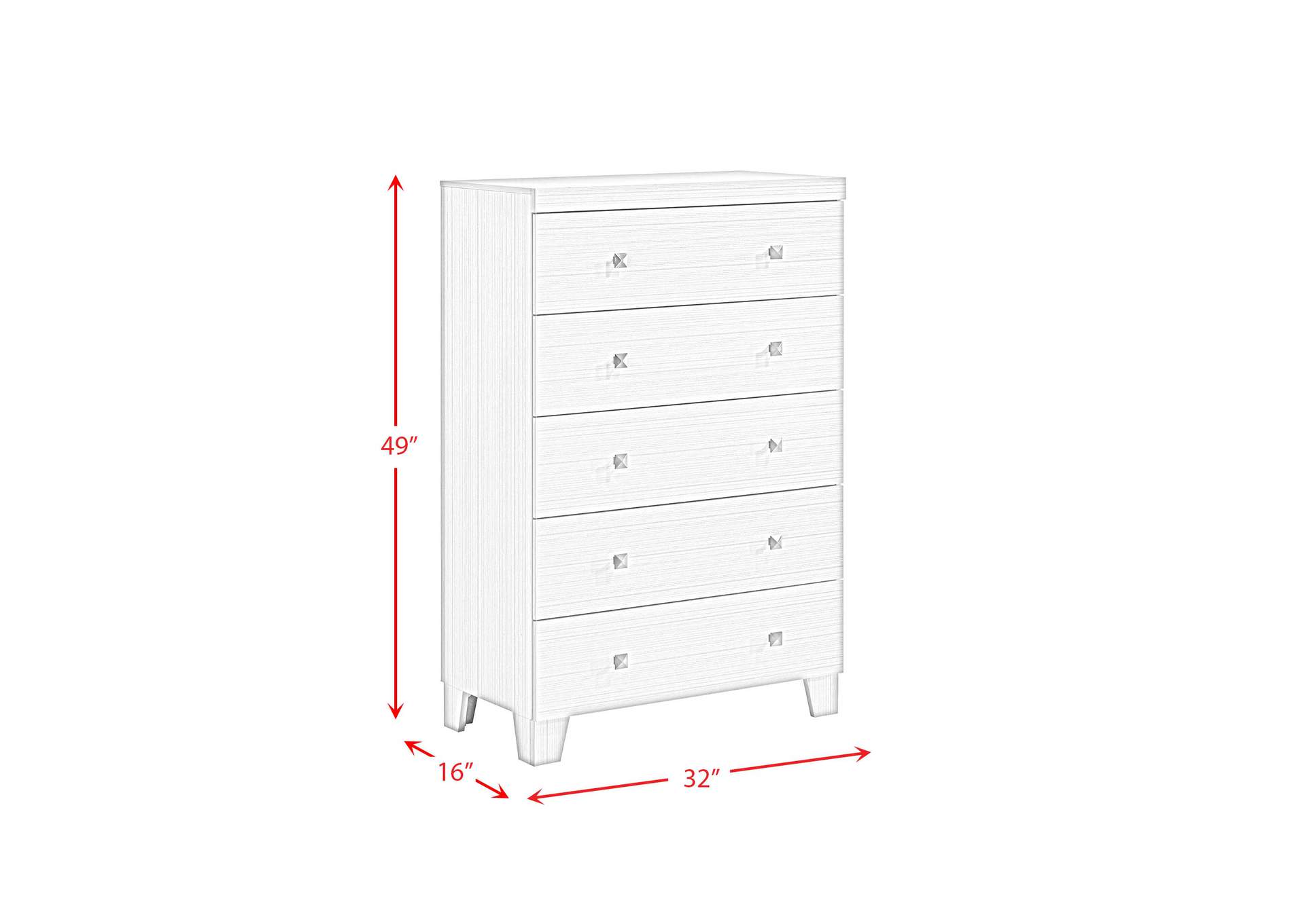 Belinda Queen Panel 3 Piece Bedroom Set In White,Elements