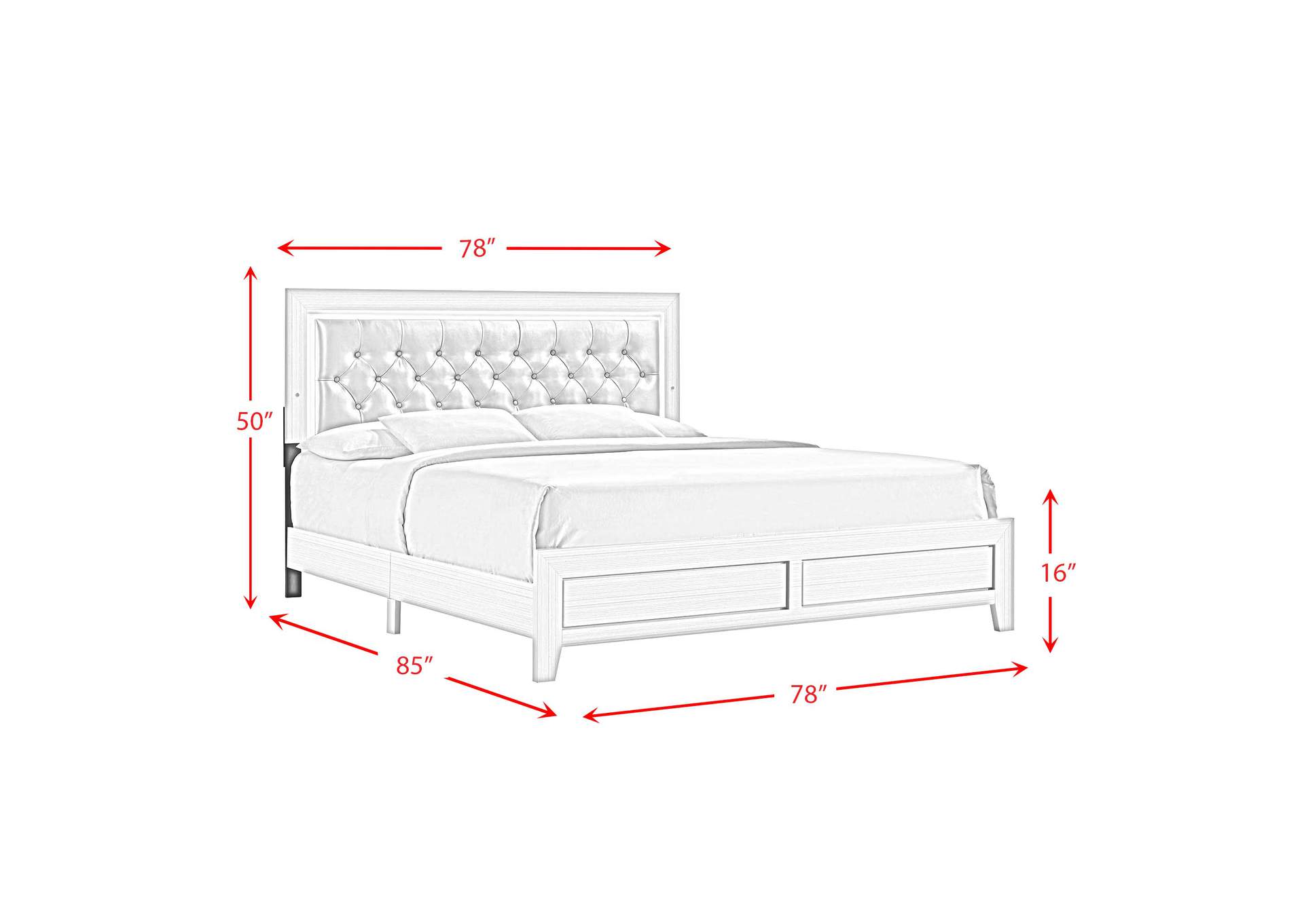 Belinda King Bed In White,Elements