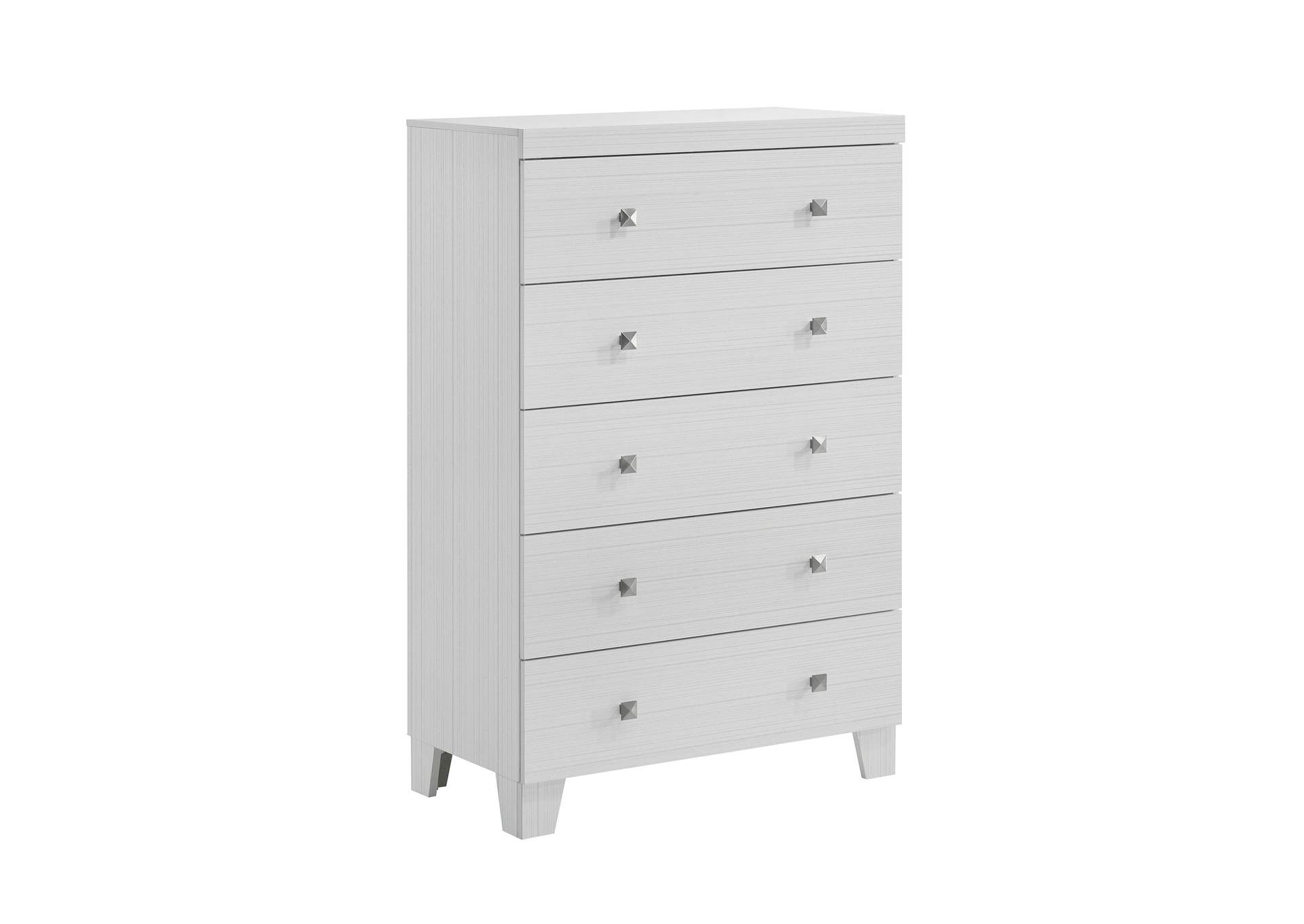 Belinda Queen Panel 3 Piece Bedroom Set In White,Elements