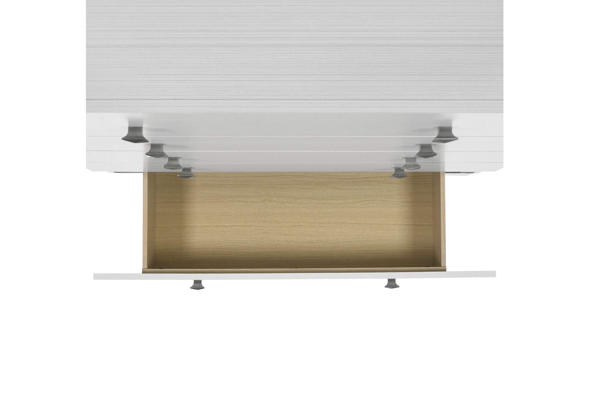 Belinda Queen Panel 3 Piece Bedroom Set In White,Elements
