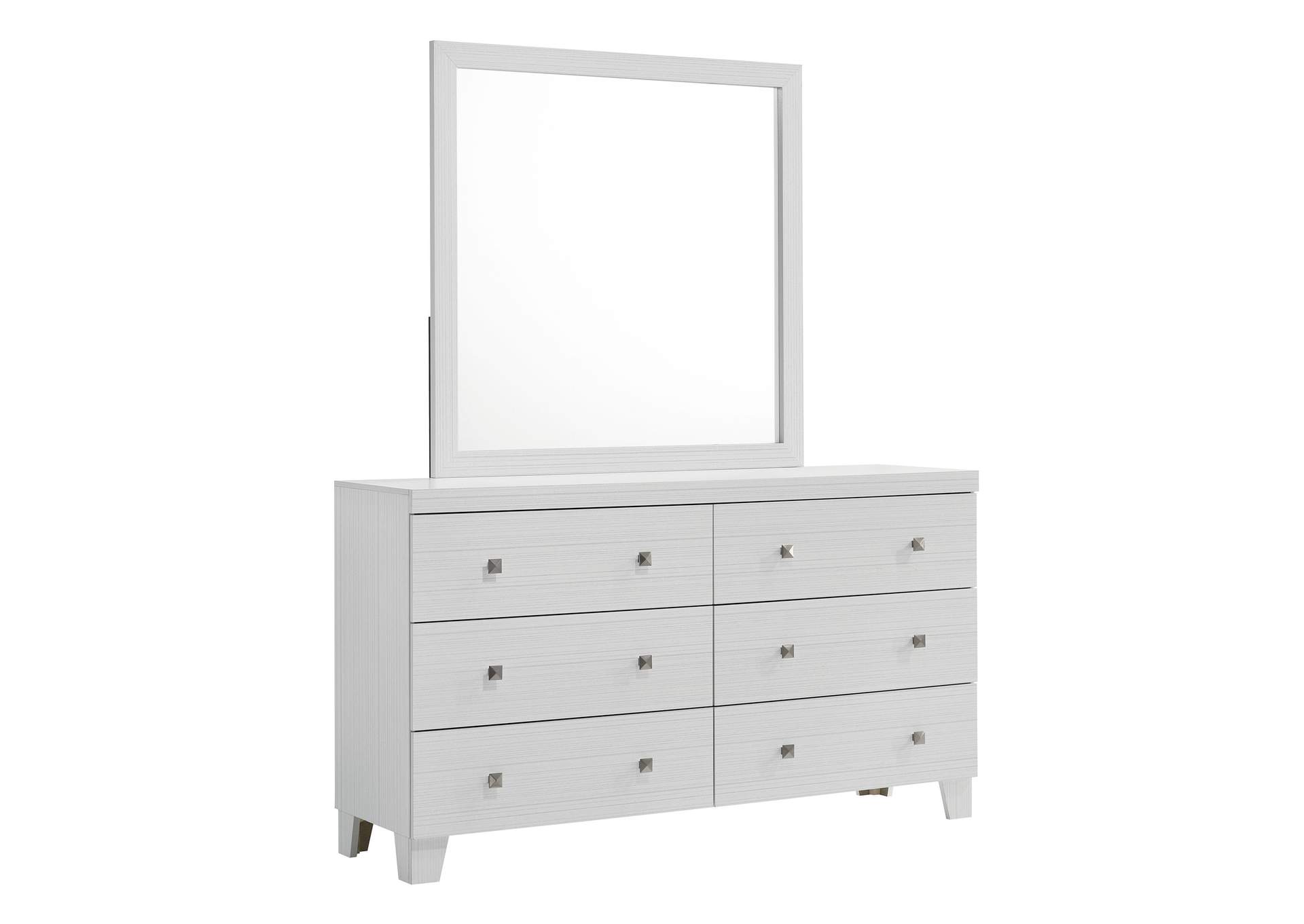Belinda Queen Panel 5 Piece Bedroom Set In White,Elements