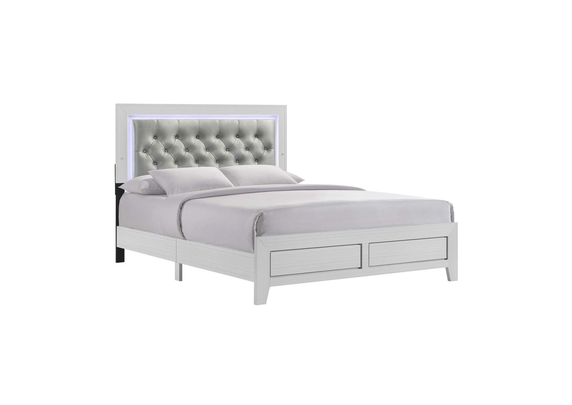 Belinda Queen Panel 3 Piece Bedroom Set In White,Elements