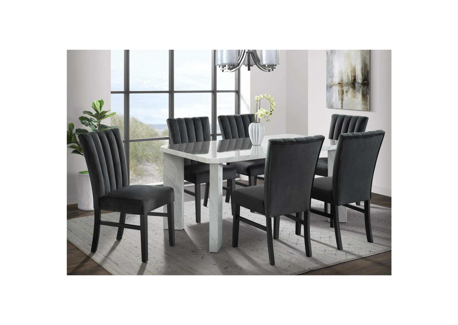 Bellini Side Chair In Black Velvet 2 Per Pack,Elements