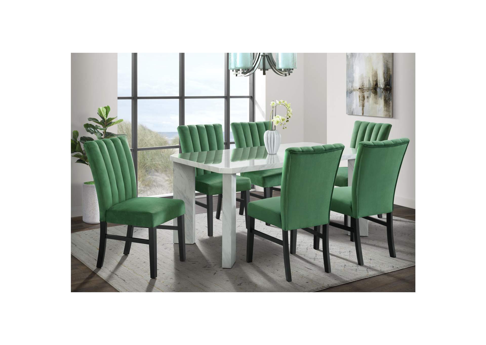 Bellini Side Chair In Emerald Velvet 2 Per Pack,Elements