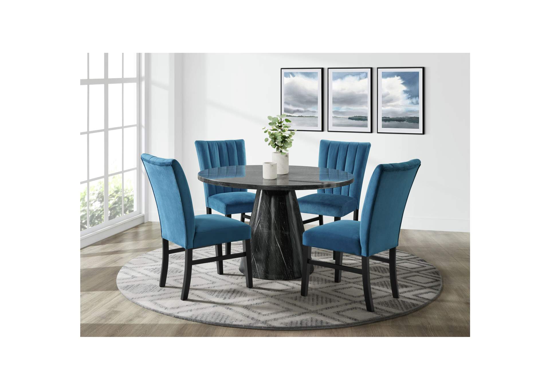 Bellini Round Dining Table Complete In Grey,Elements
