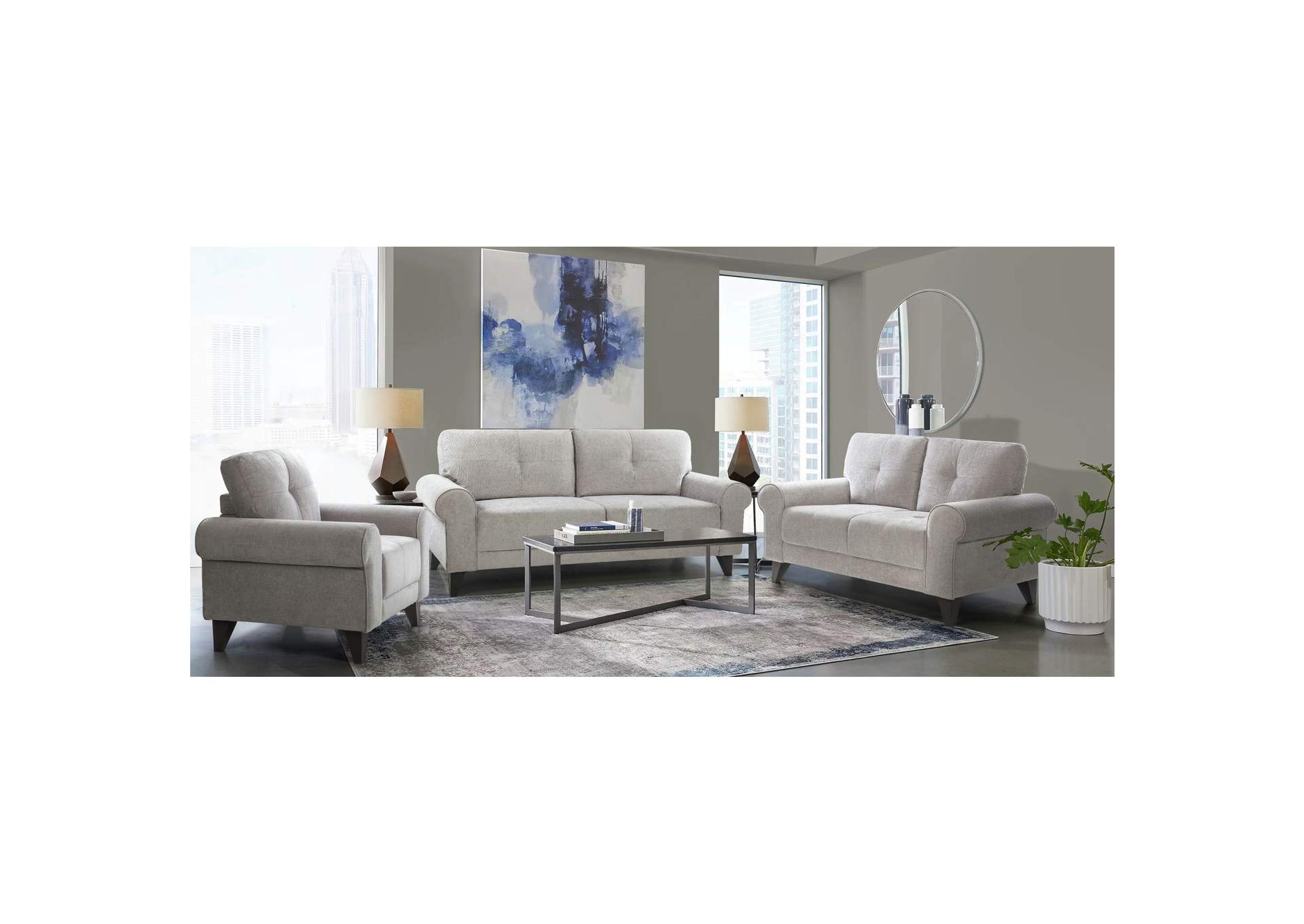 Bill Loveseat Complete In Urban Living Storm,Elements