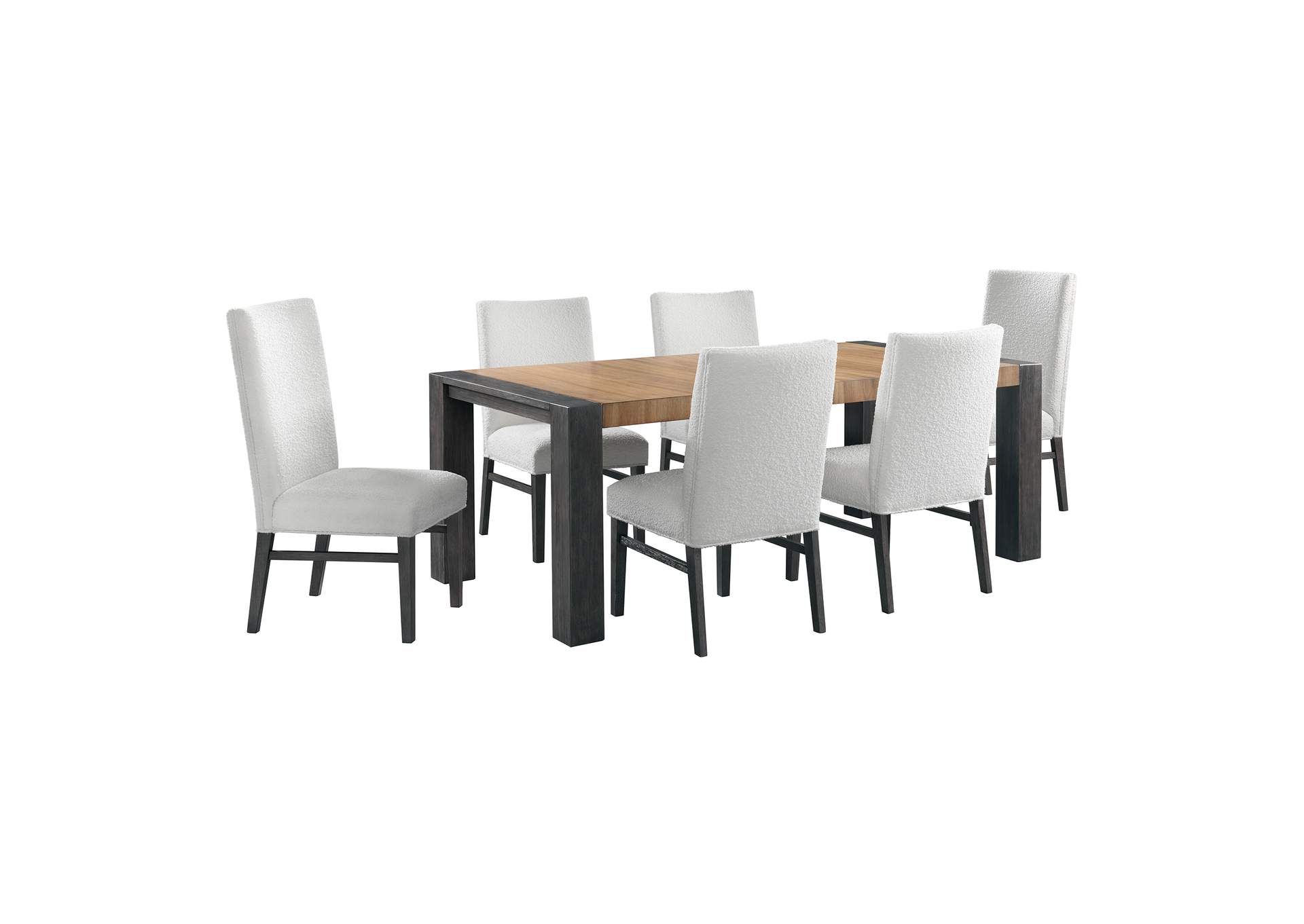 Breckenridge 7 Piece Standard Height Dining Set In Black - Table And Six Chairs,Elements