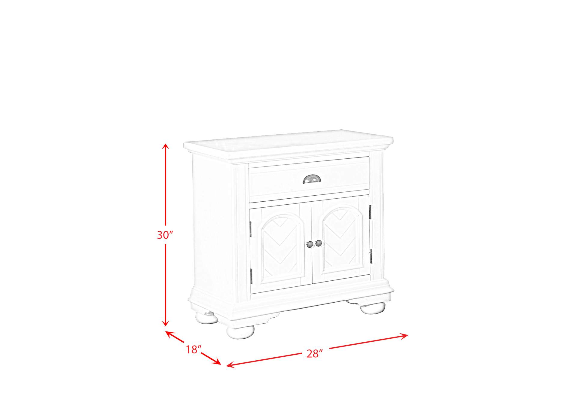 Brook Black Nightstand,Elements
