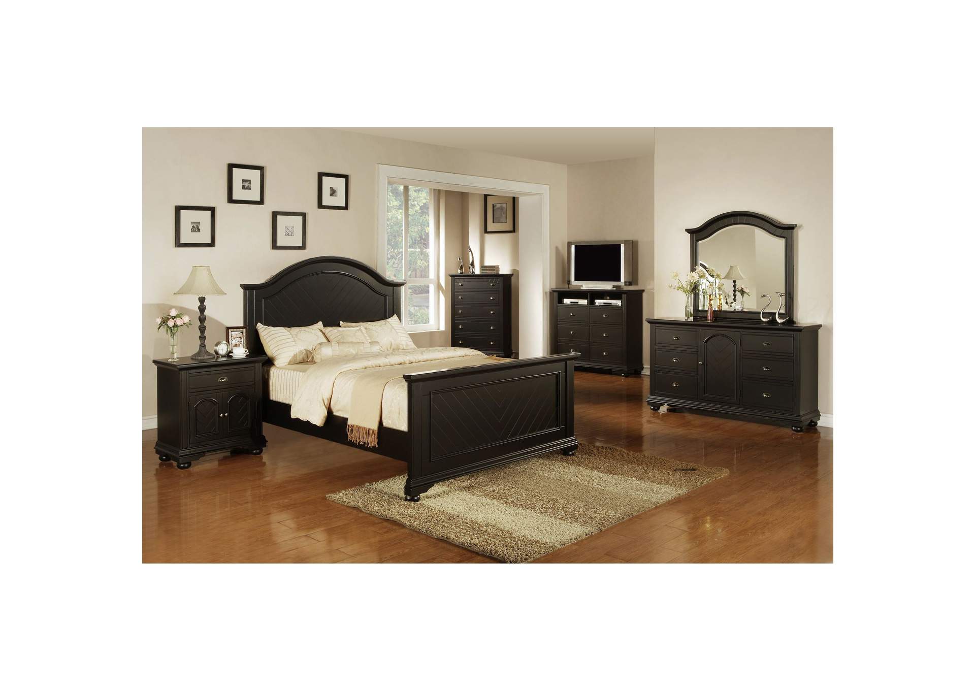 Brook Black Nightstand,Elements