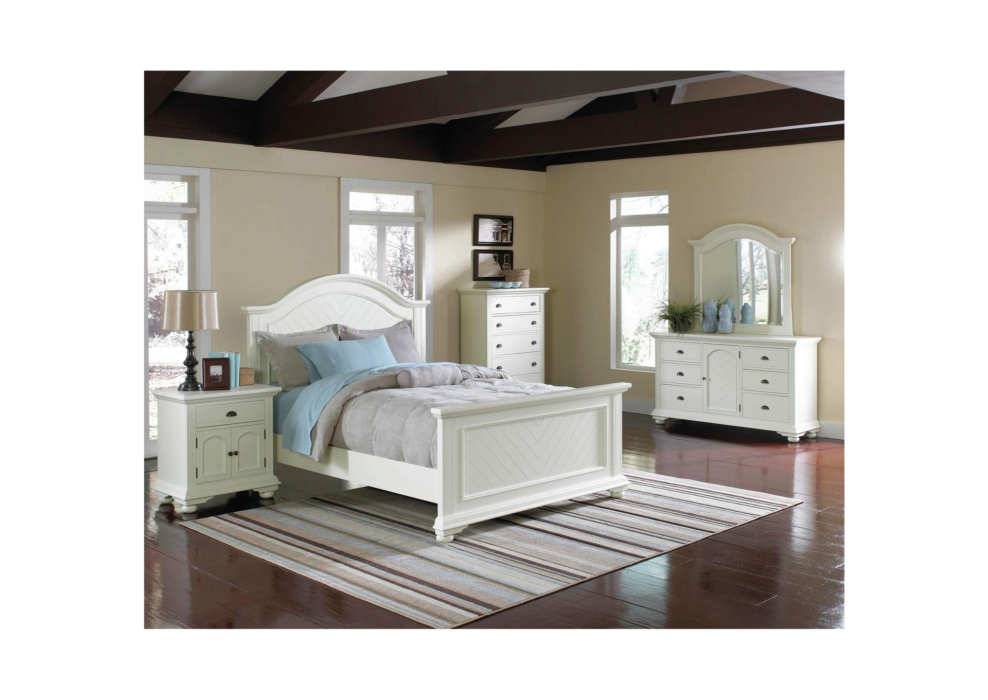 Brook White Full Panel Bed,Elements