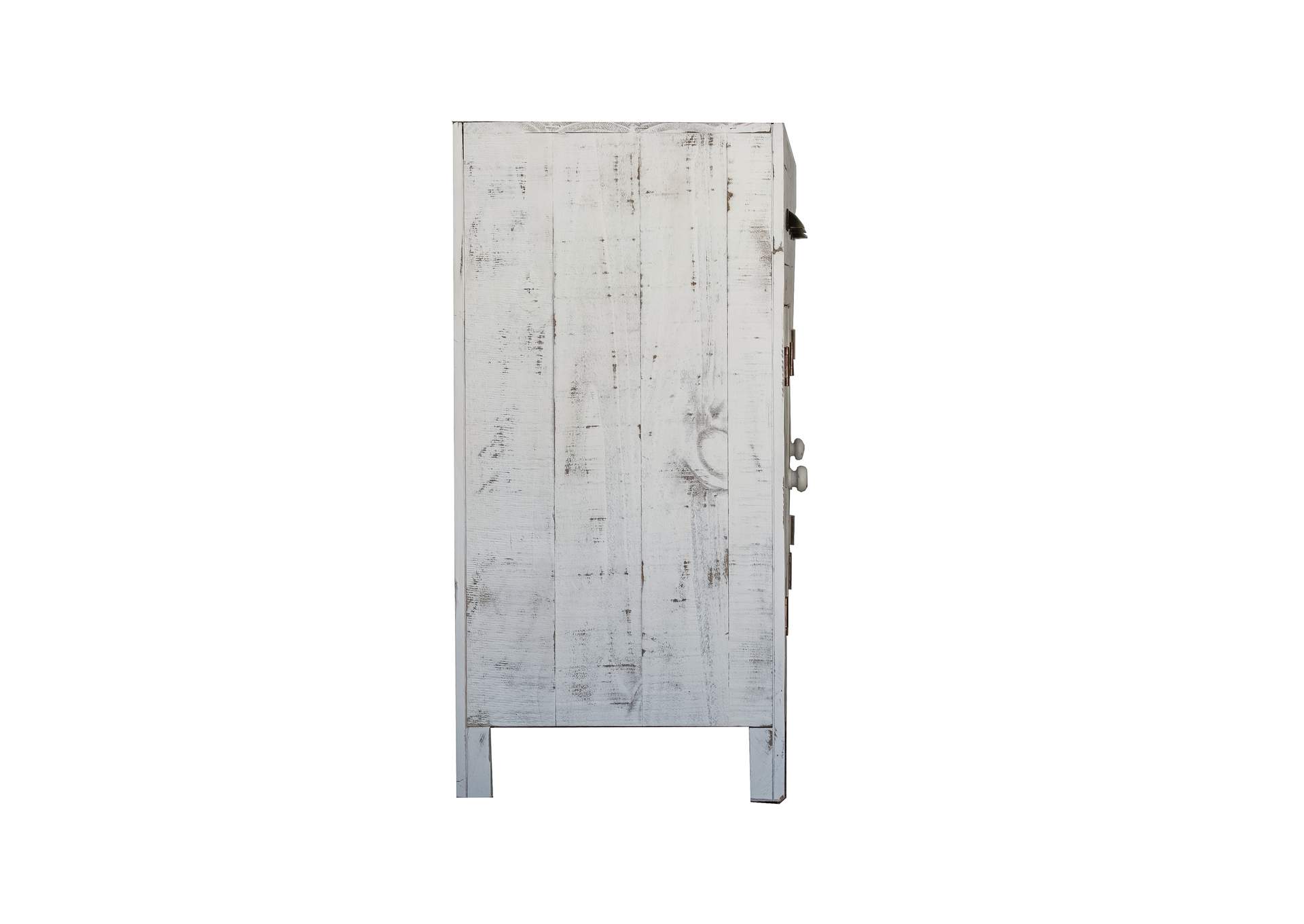 Bruno Dresser 2 DRW 4 DO W/ X Door - White - Brown Top,Elements
