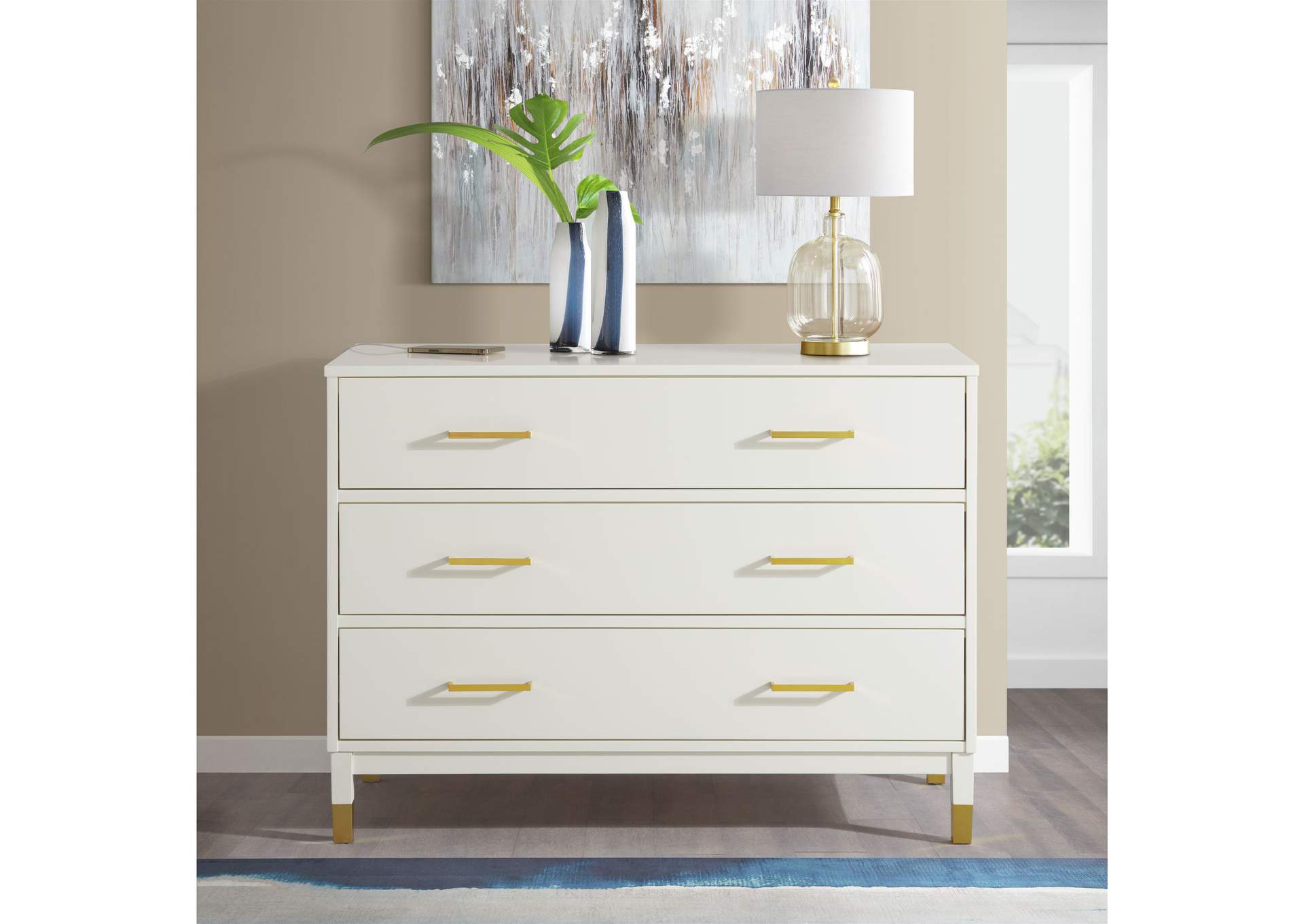 Bruno Chest With Power Port In White,Elements
