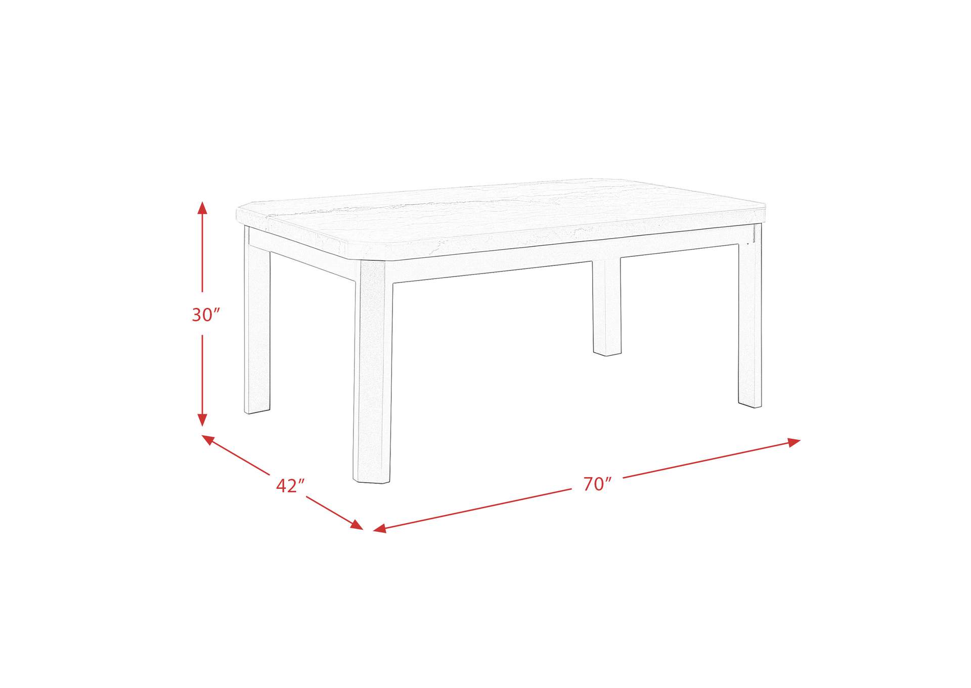 Francesca 5 Piece Rectangular Dining Set - Table Four Gray Chairs,Elements