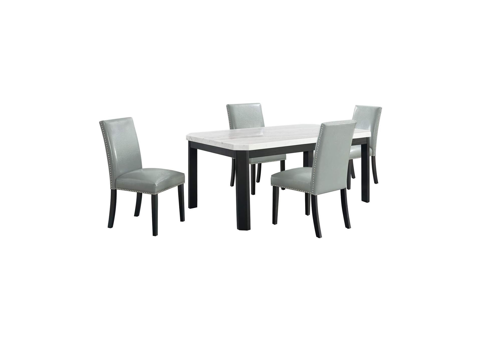 Francesca 5 Piece Rectangular Dining Set - Table Four Gray Chairs,Elements