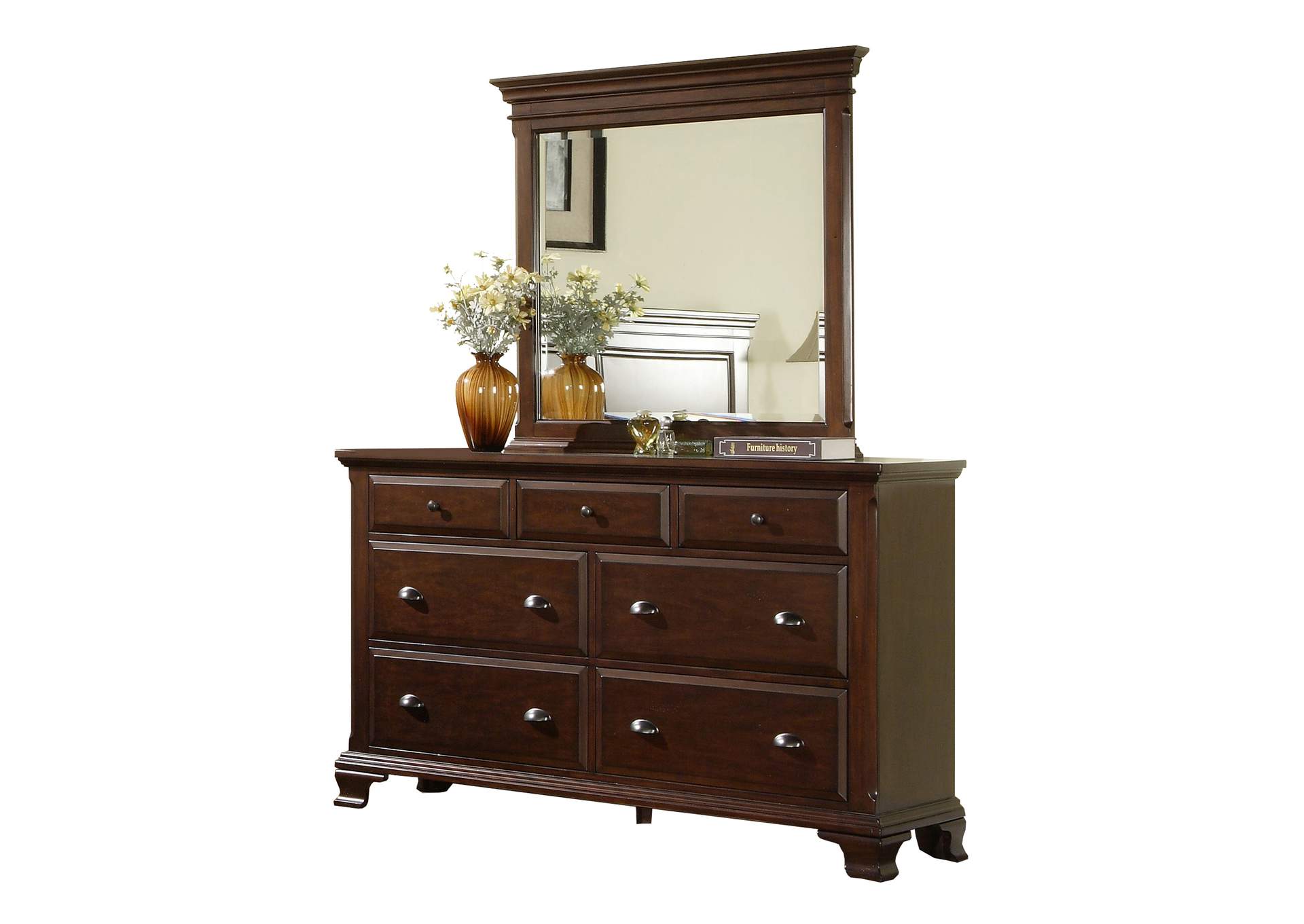 Canton Cherry Queen Storage 6 Piece Bedroom Set,Elements