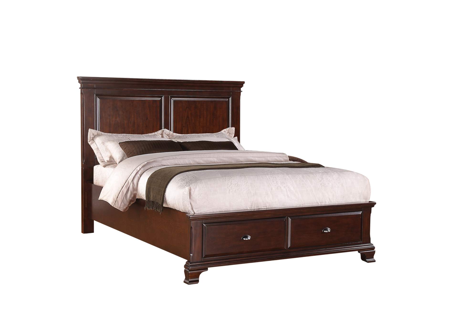 Canton Cherry Queen Storage 6 Piece Bedroom Set,Elements