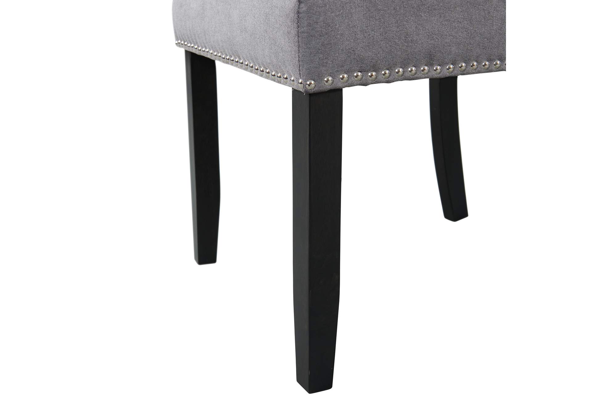 Tuscany Dining Linen Nailhead Side Chair 2 Per Pack - Charcoal,Elements