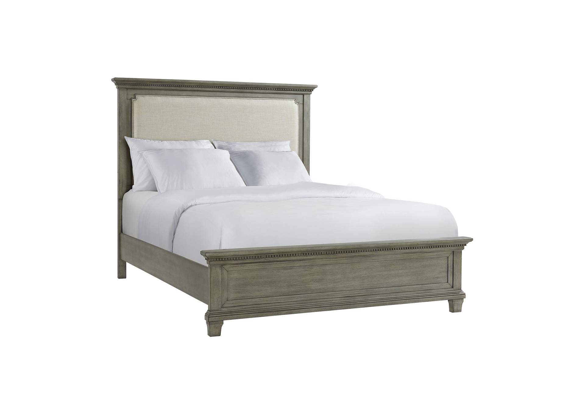 Crawford Queen Panel 5 Piece Bedroom Set In Grey,Elements