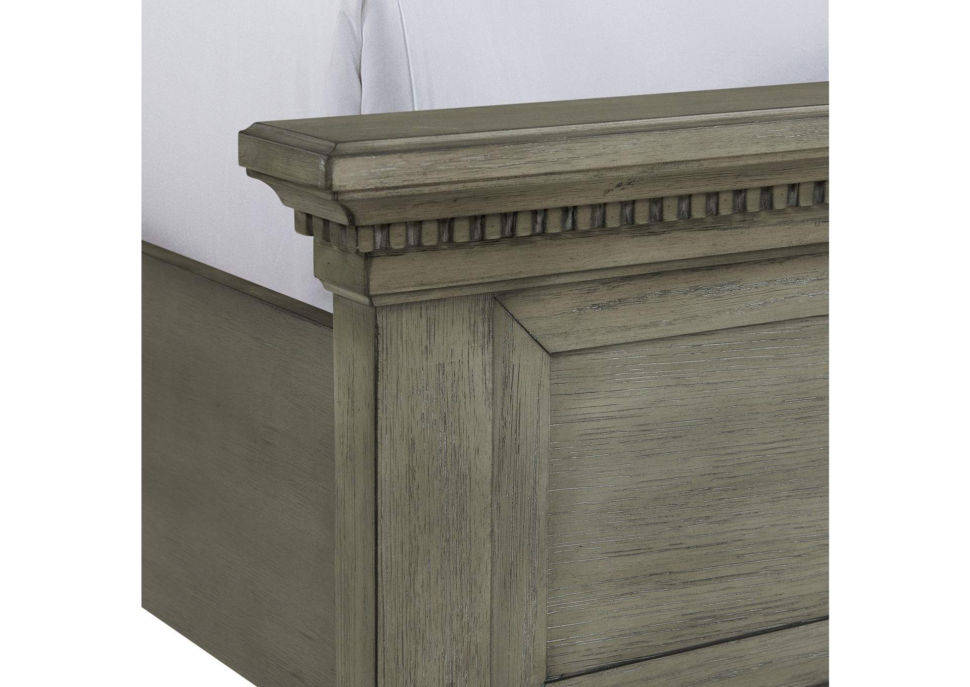 Crawford Queen Panel 5 Piece Bedroom Set In Grey,Elements