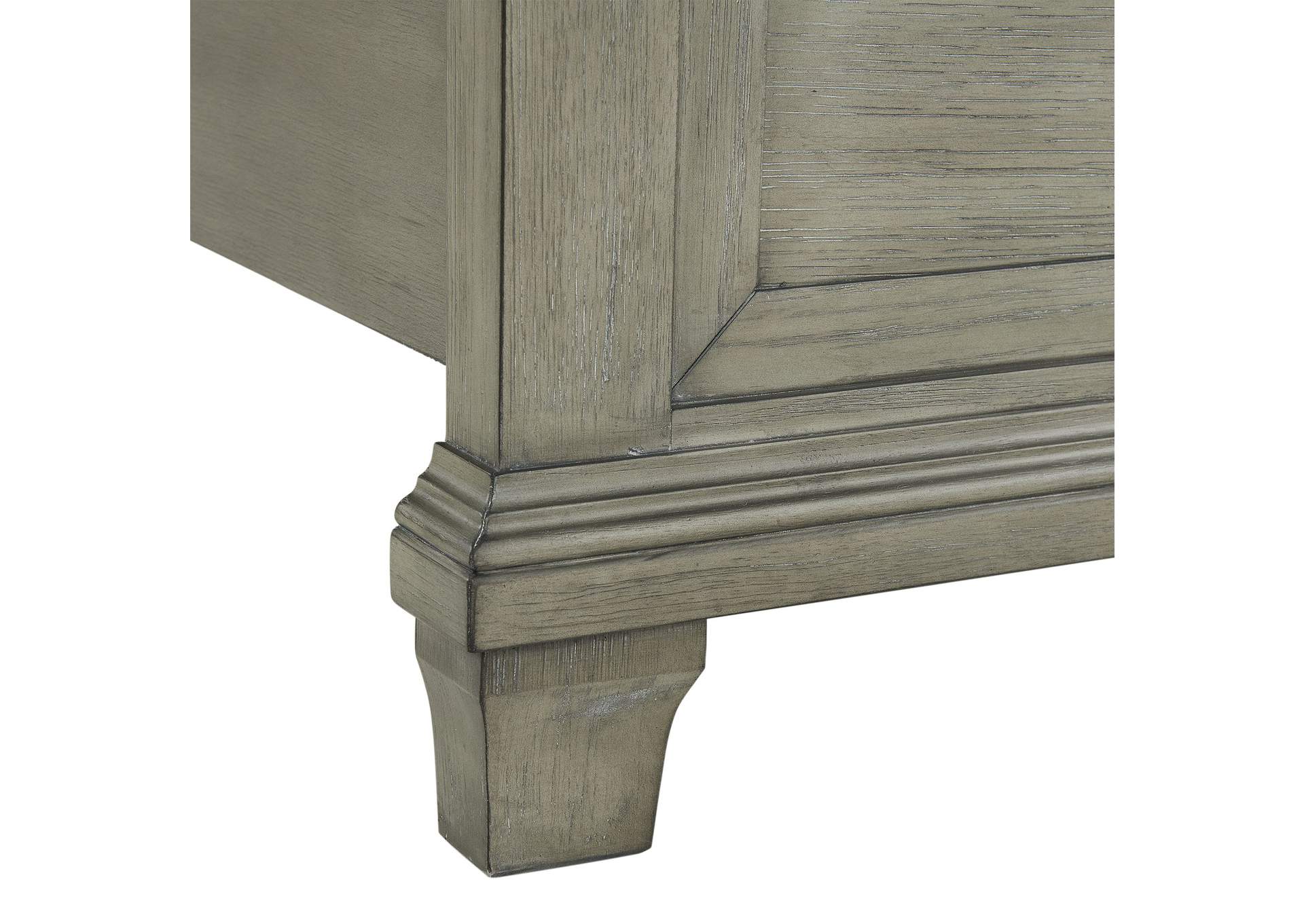 Crawford Queen Panel 5 Piece Bedroom Set In Grey,Elements