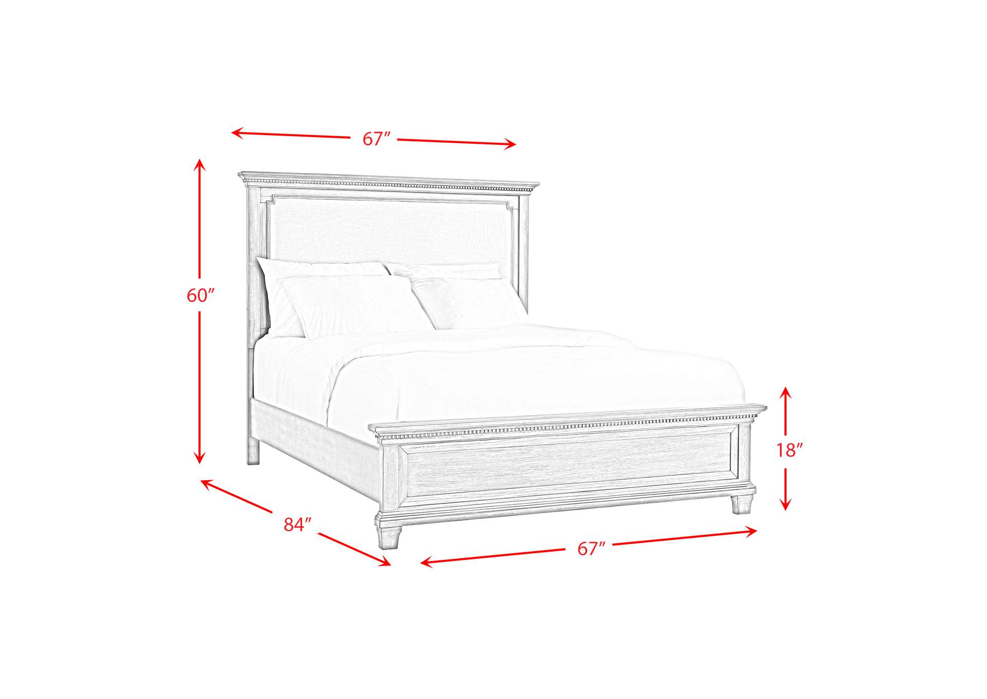 Crawford Queen Panel 5 Piece Bedroom Set In Grey,Elements