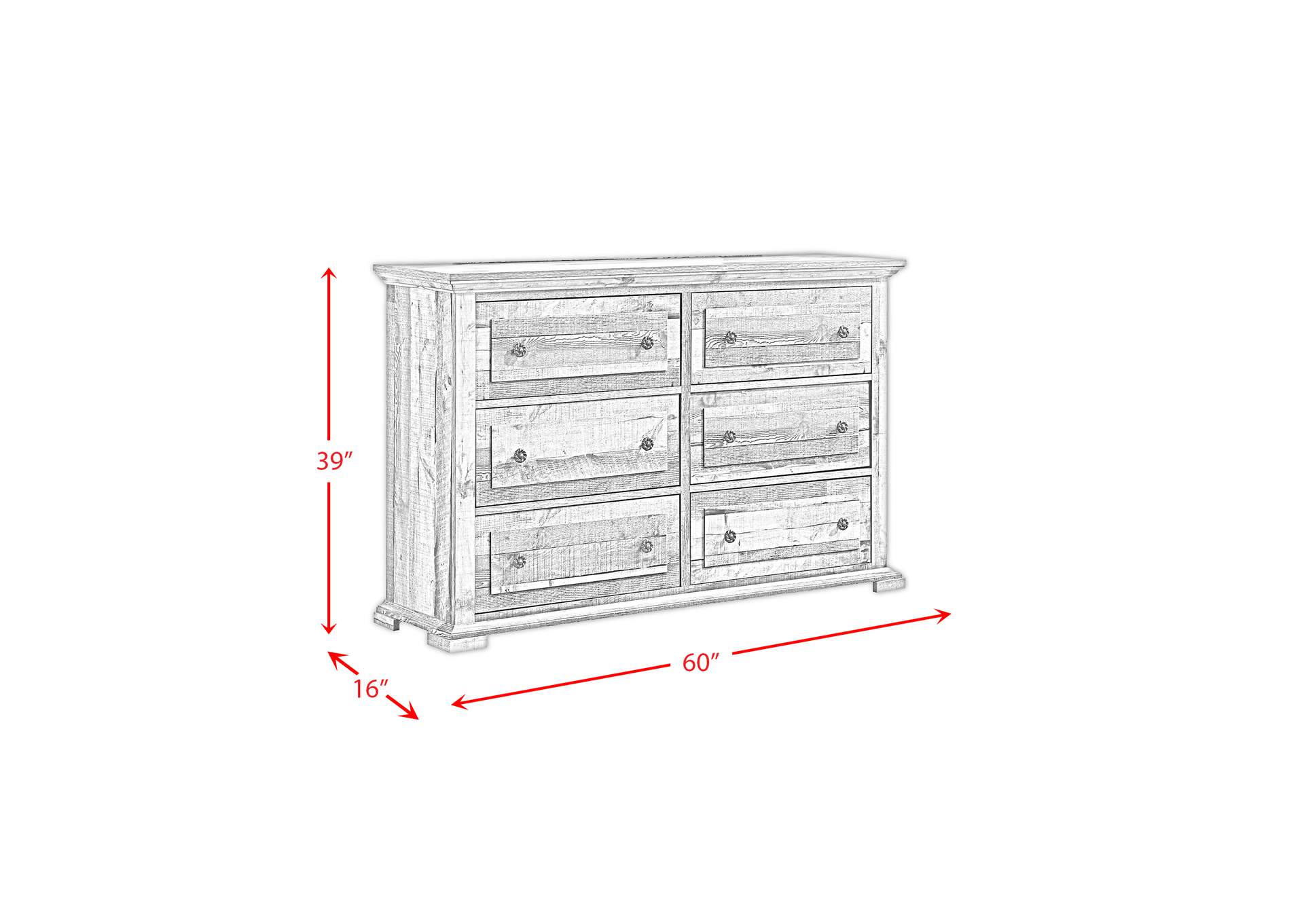 Cortez Dresser Drift Finish,Elements