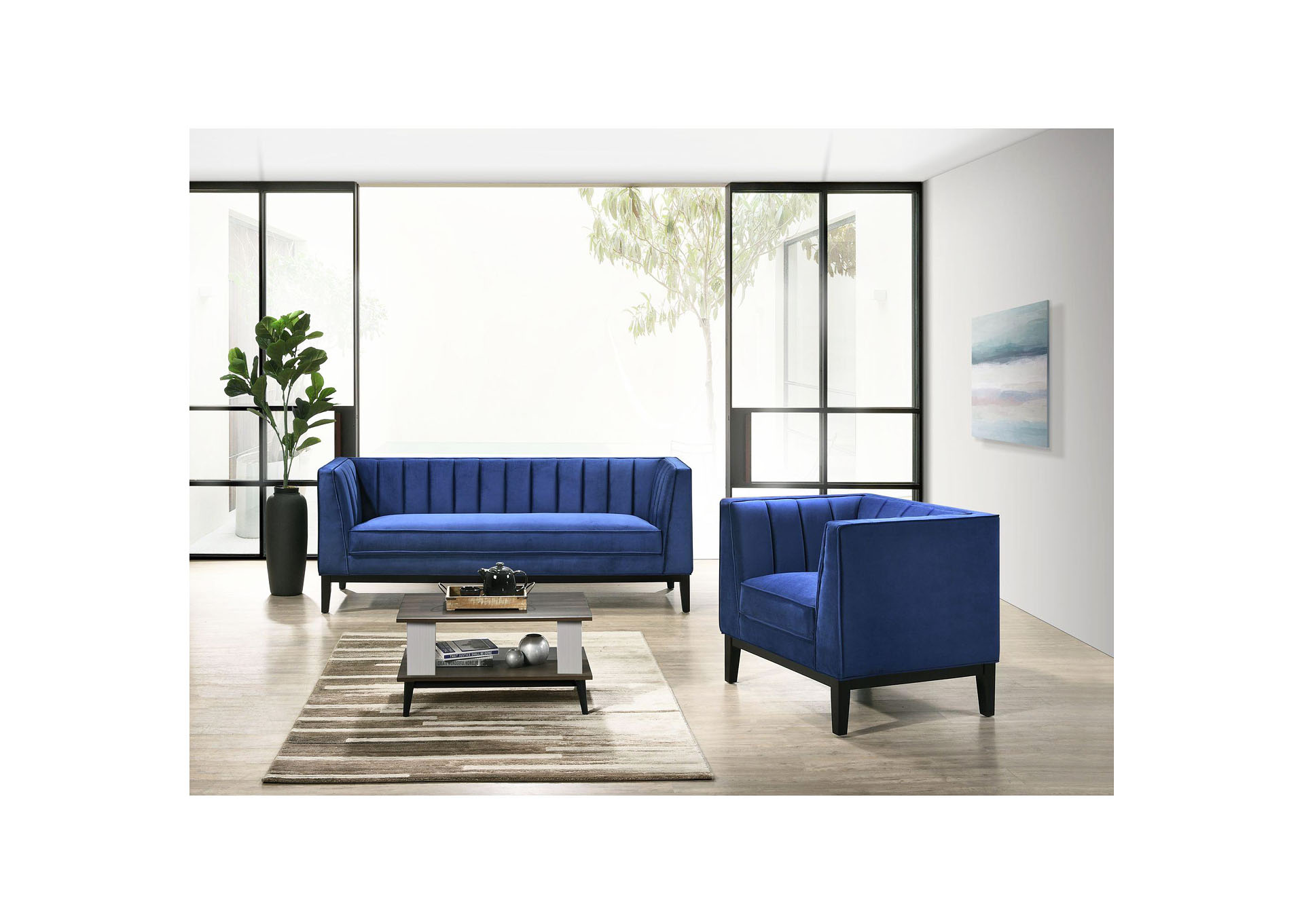 Calais Sofa In Marine Dark Blue,Elements