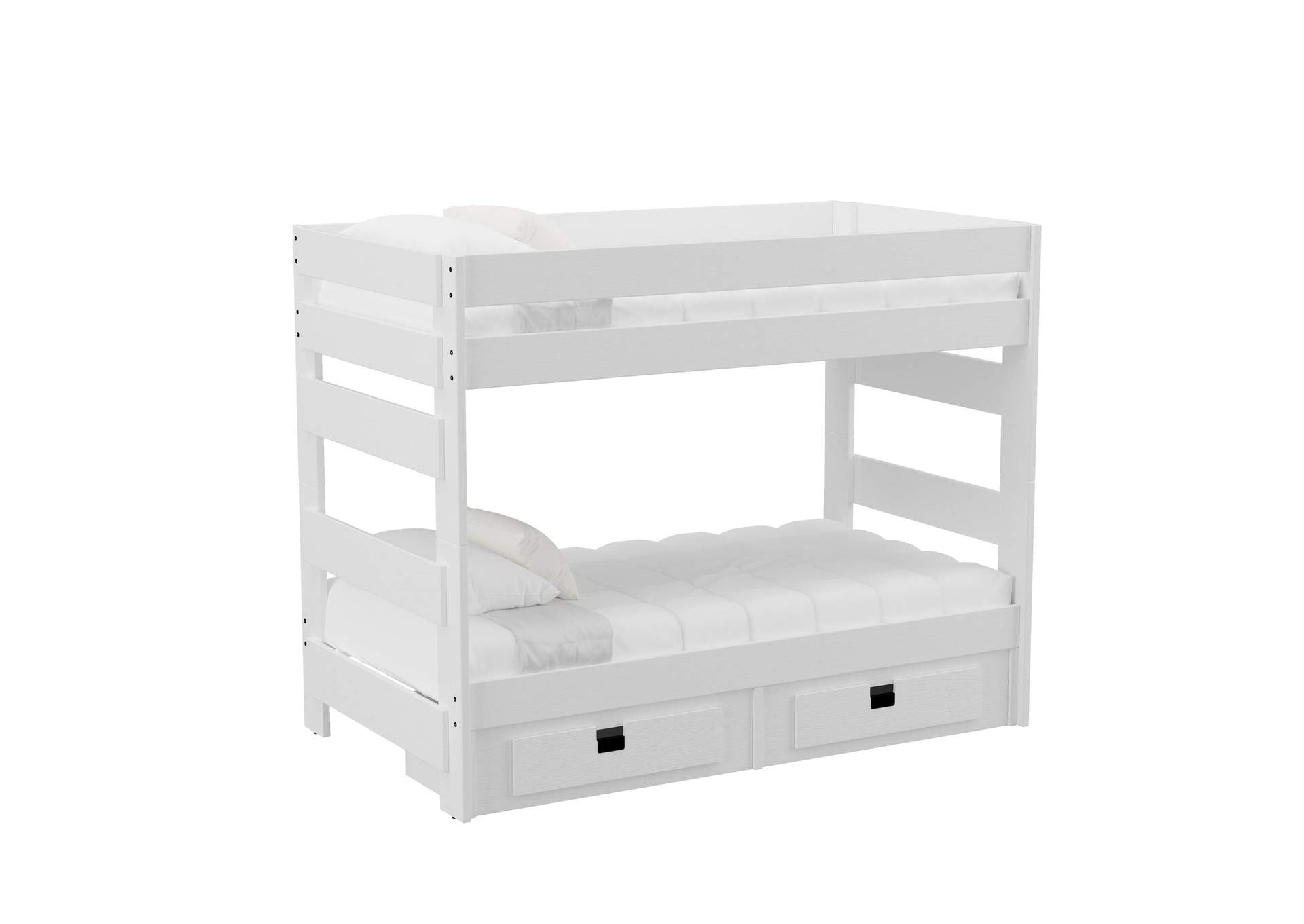 Cali Kids Complete Twin Over Twin Bunk With Trundle In White,Elements