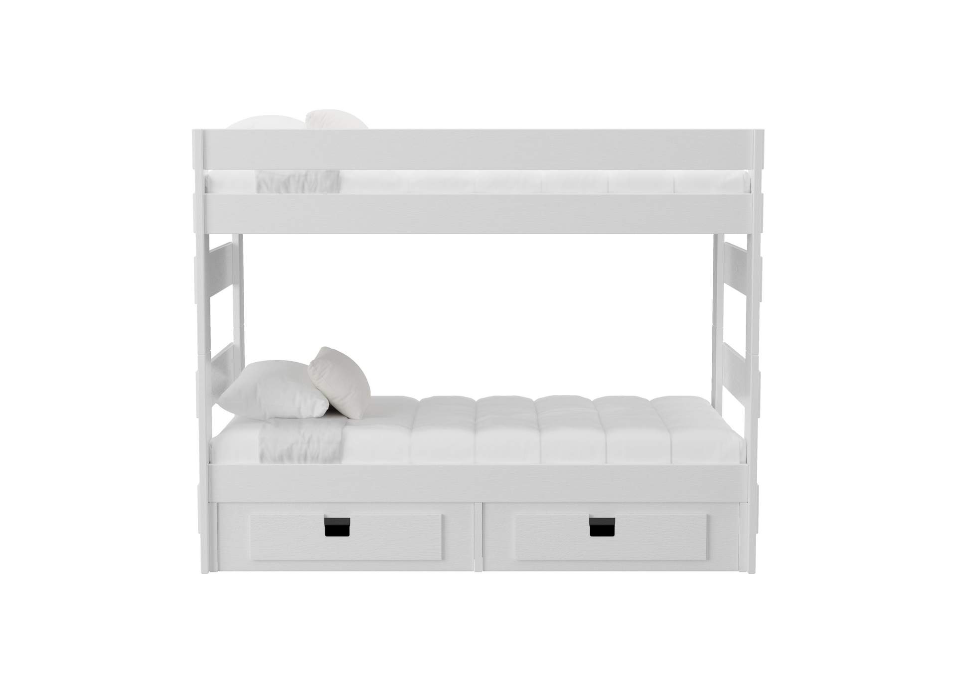 Cali Kids Complete Twin Over Twin Bunk With Trundle In White,Elements