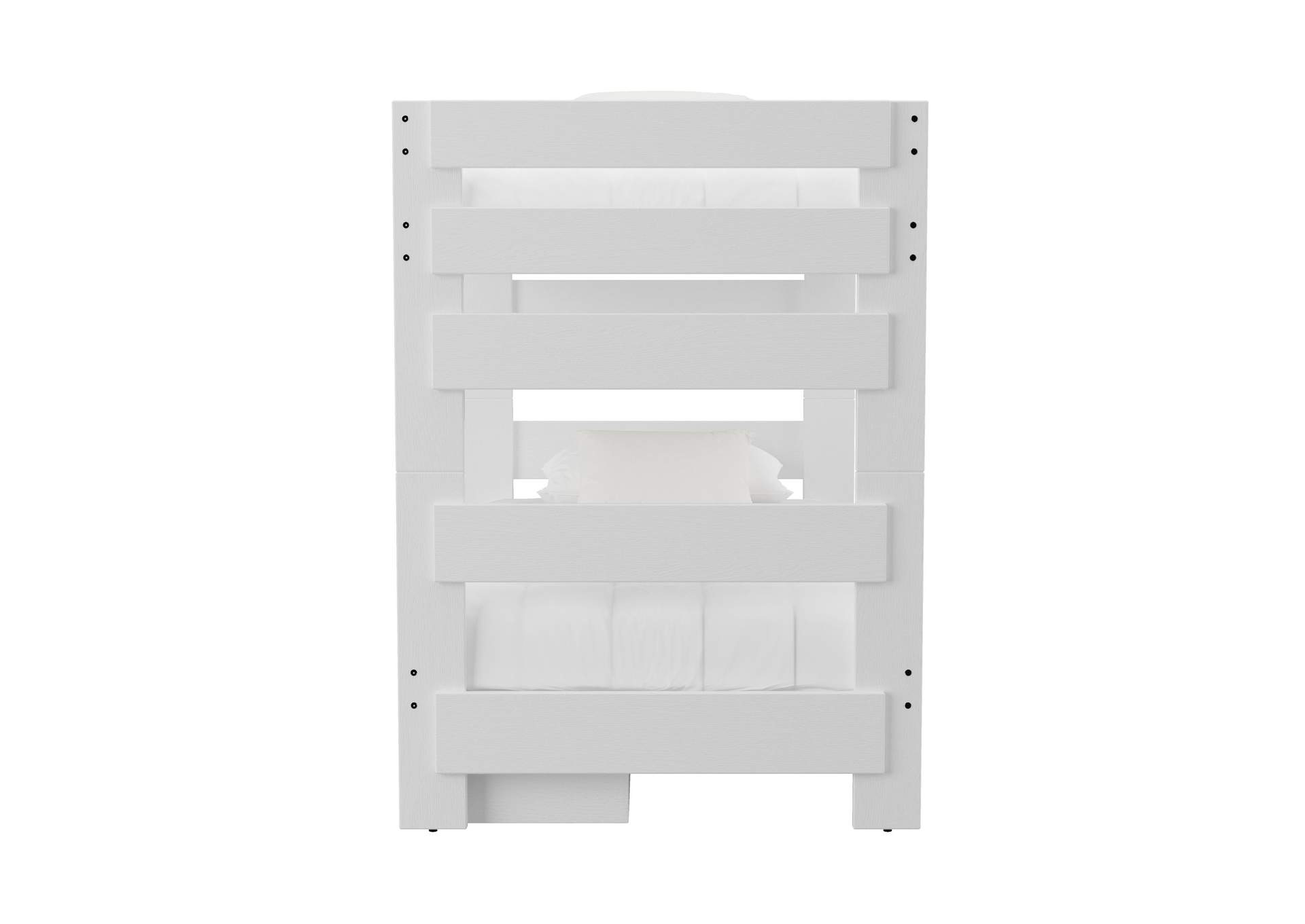 Cali Kids Complete Twin Over Twin Bunk With Trundle In White,Elements