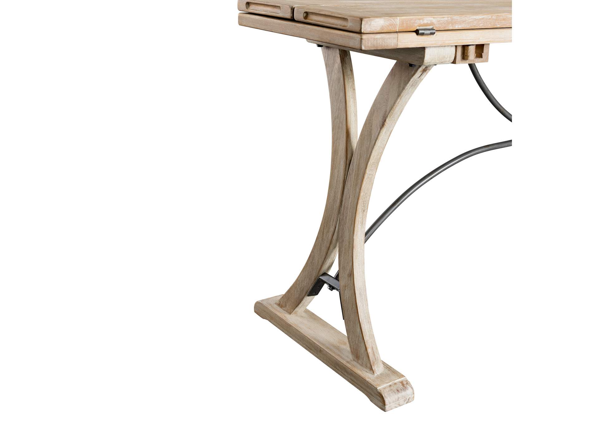 D680 - 33 Callista - Folding Top Dining Table - Beach - Natural Metal,Elements