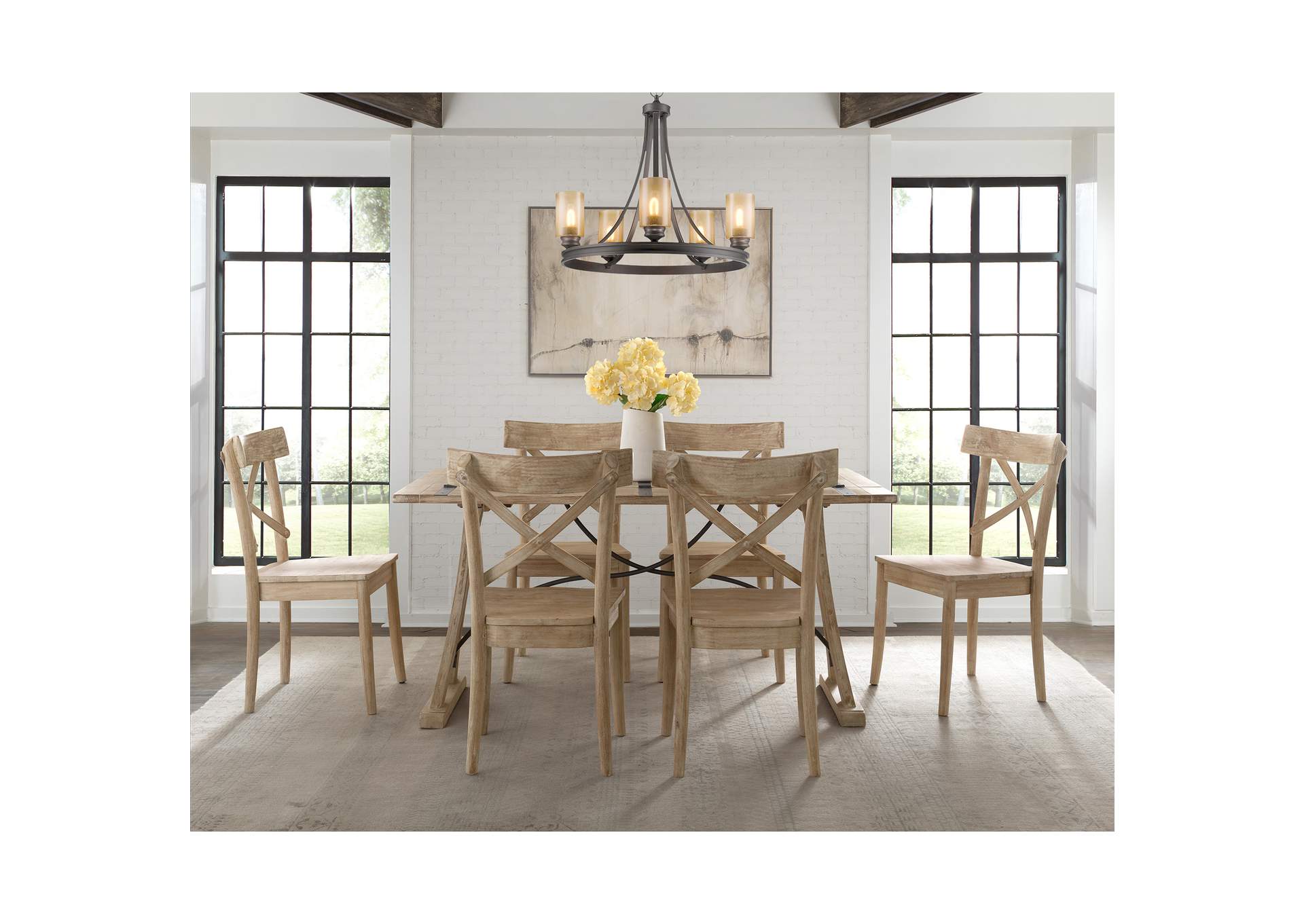 D680 - 33 Callista - Folding Top Dining Table - Beach - Natural Metal,Elements