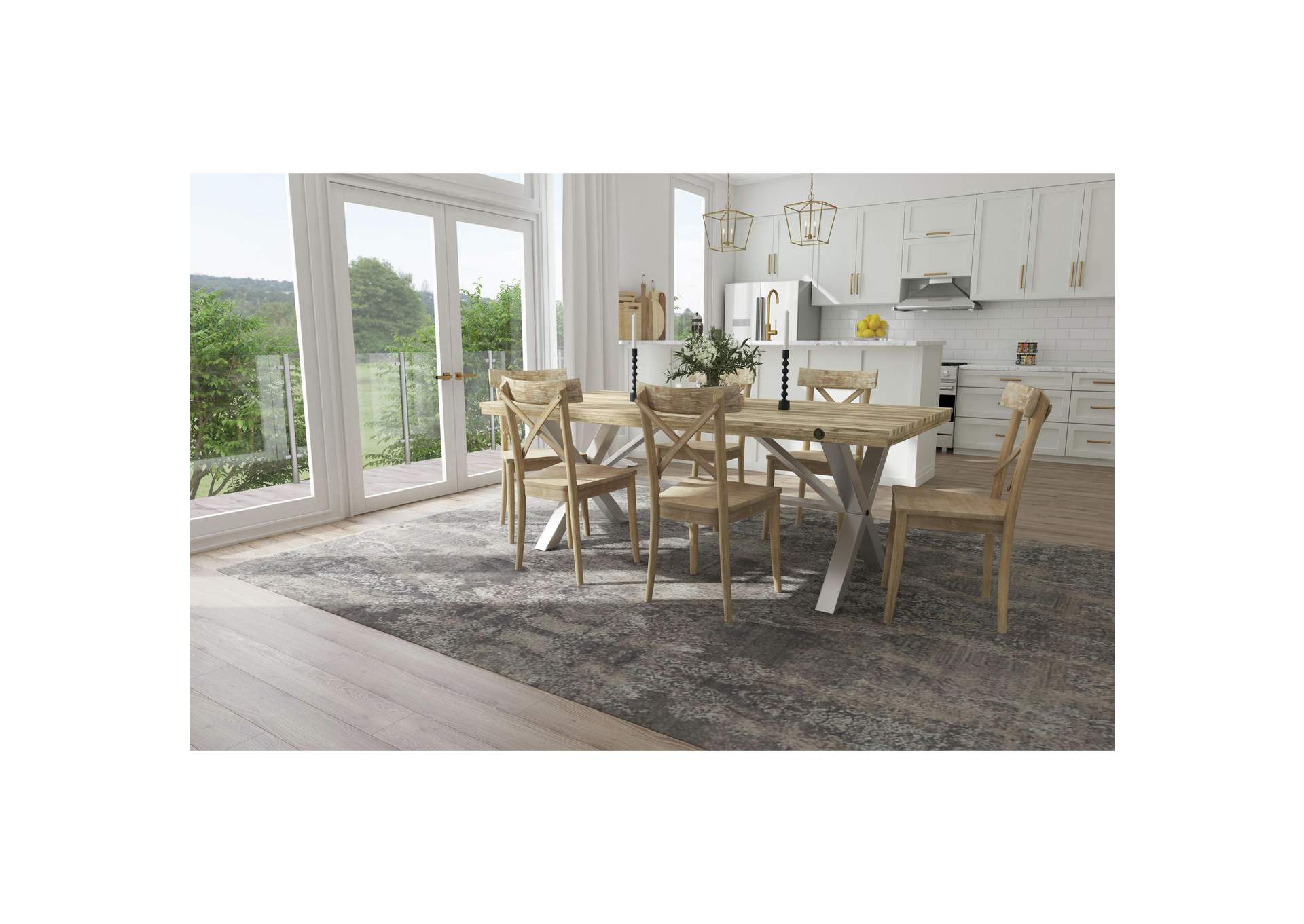 D680 - 31 Callista - Rectangular Table - Beach - Natural Metal,Elements