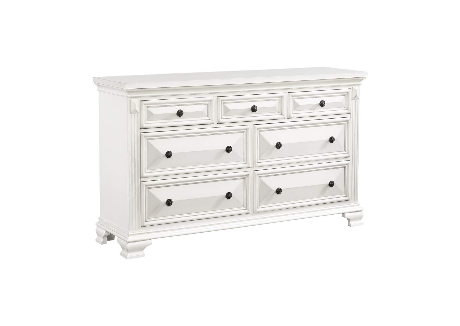 Calloway Dresser Antique White Color,Elements