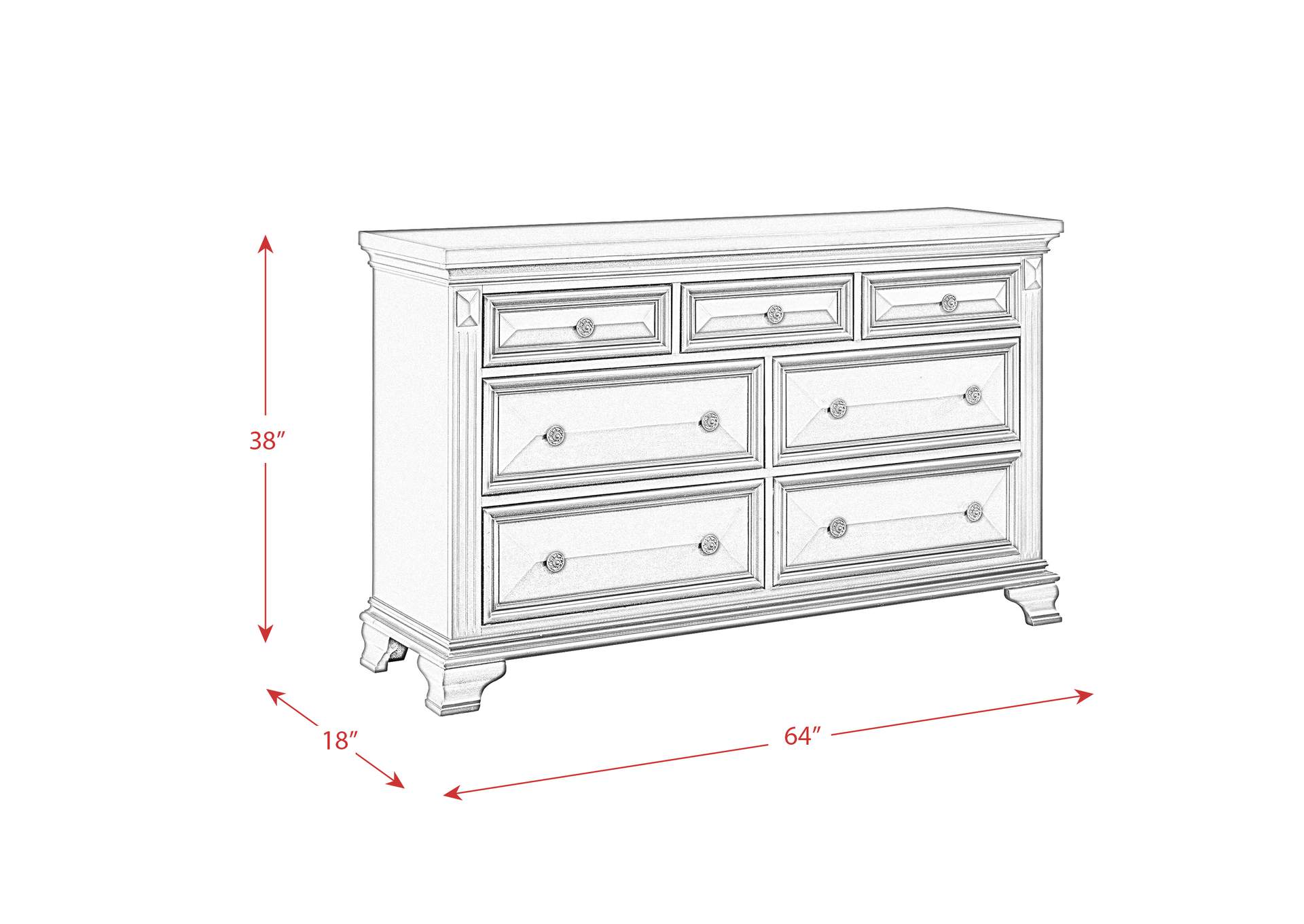 Calloway Dresser Grey Color,Elements