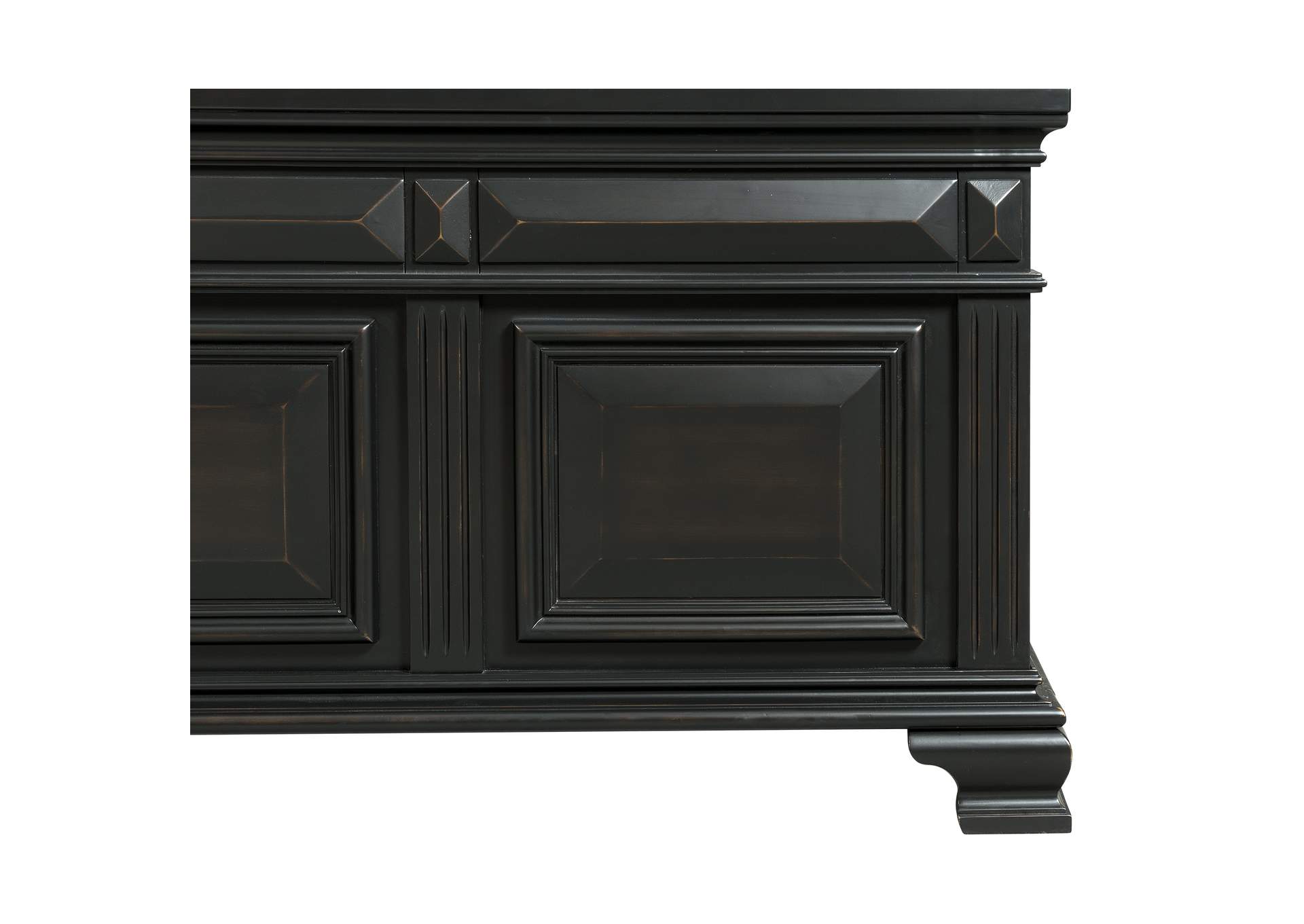 Calloway King Panel Bed In Antique Black,Elements