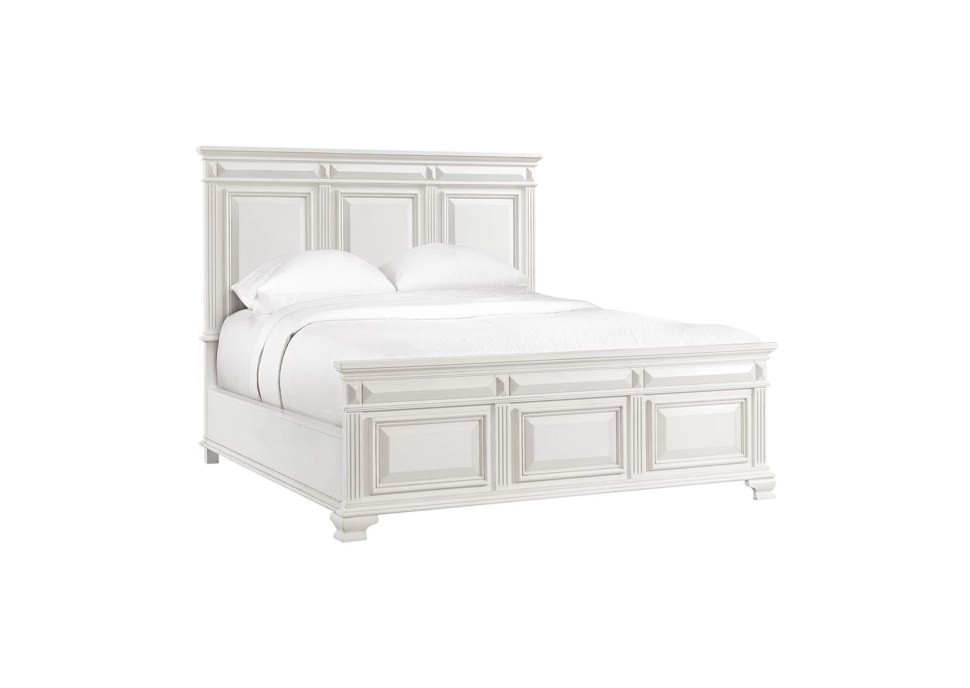 Calloway King Panel Bed In Antique White,Elements