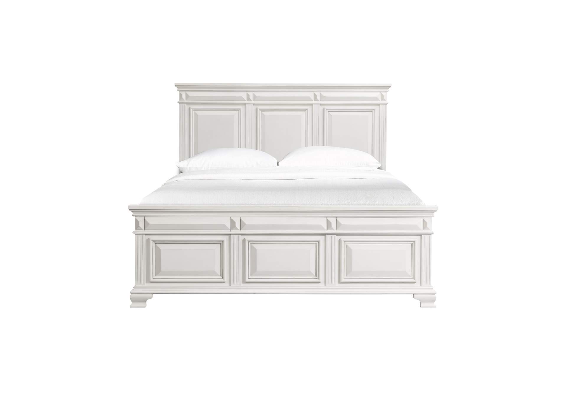 Calloway King Panel Bed In Antique White,Elements